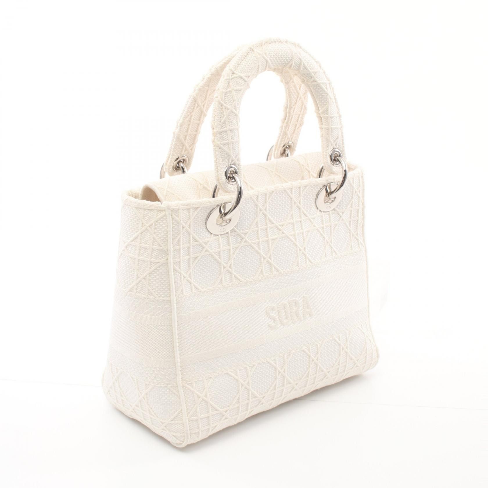 Dior Dior Lady D-Lite Medium Canvas Canvas Handbag in Great Condition Size ONE SIZE - 2 Thumbnail