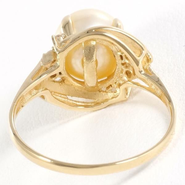 Other Other K18 Yellow Gold Pearl Ring 11.5 Metal Ring in Excellent Condition Size ONE SIZE - 4 Thumbnail