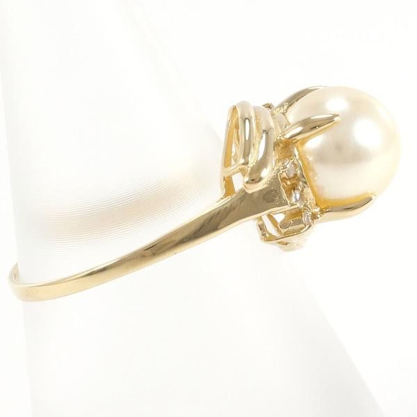 Other Other K18 Yellow Gold Pearl Ring 11.5 Metal Ring in Excellent Condition Size ONE SIZE - 2 Thumbnail