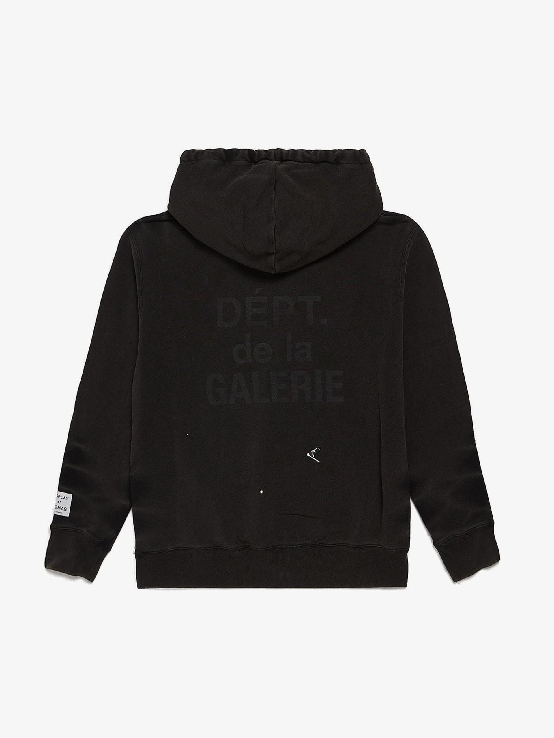 Lanvin Black Painted Washed Cotton Hoodie Size US L / EU 52-54 / 3 - 2 Thumbnail