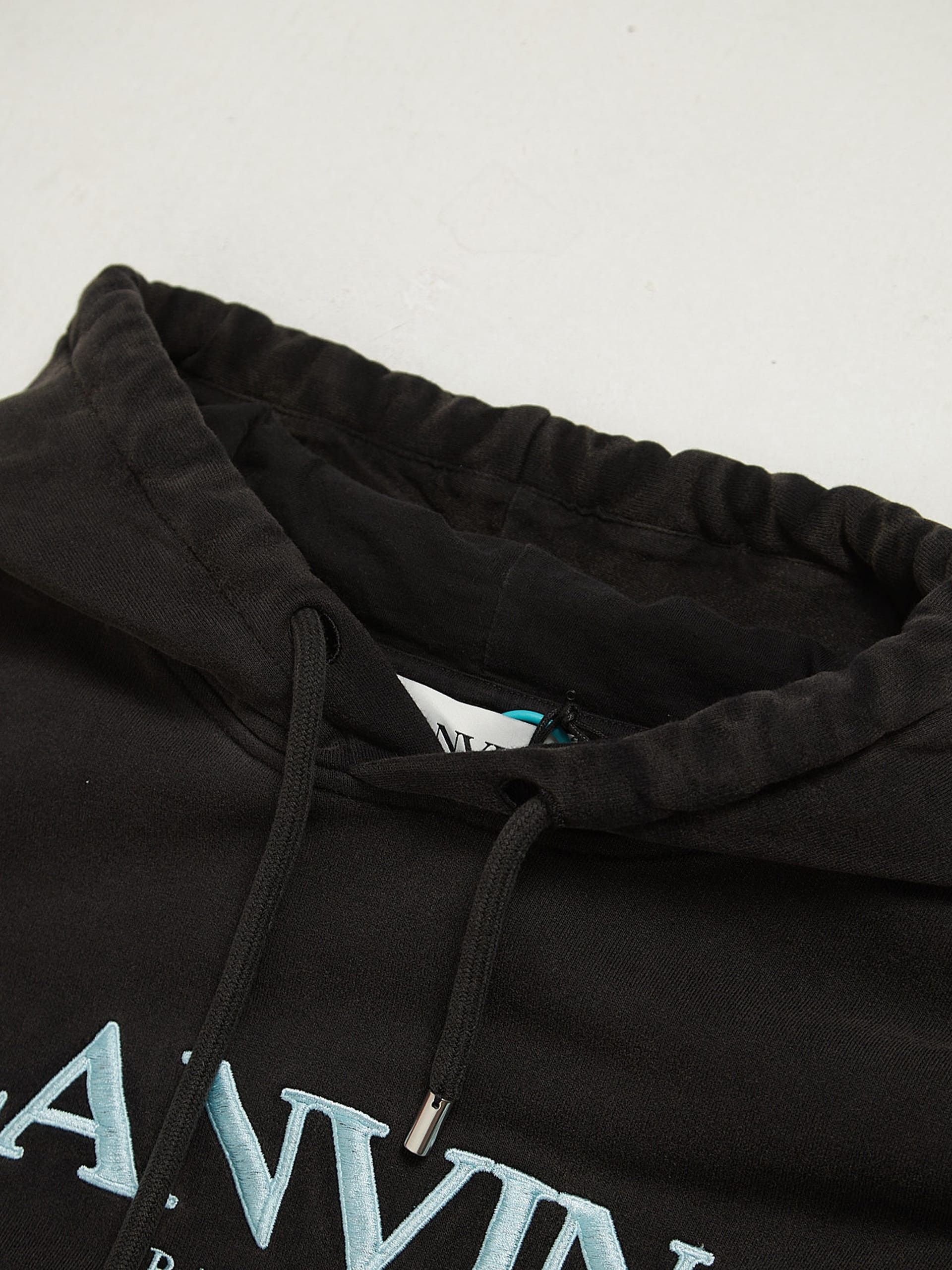Lanvin Black Painted Washed Cotton Hoodie Size US L / EU 52-54 / 3 - 3 Thumbnail