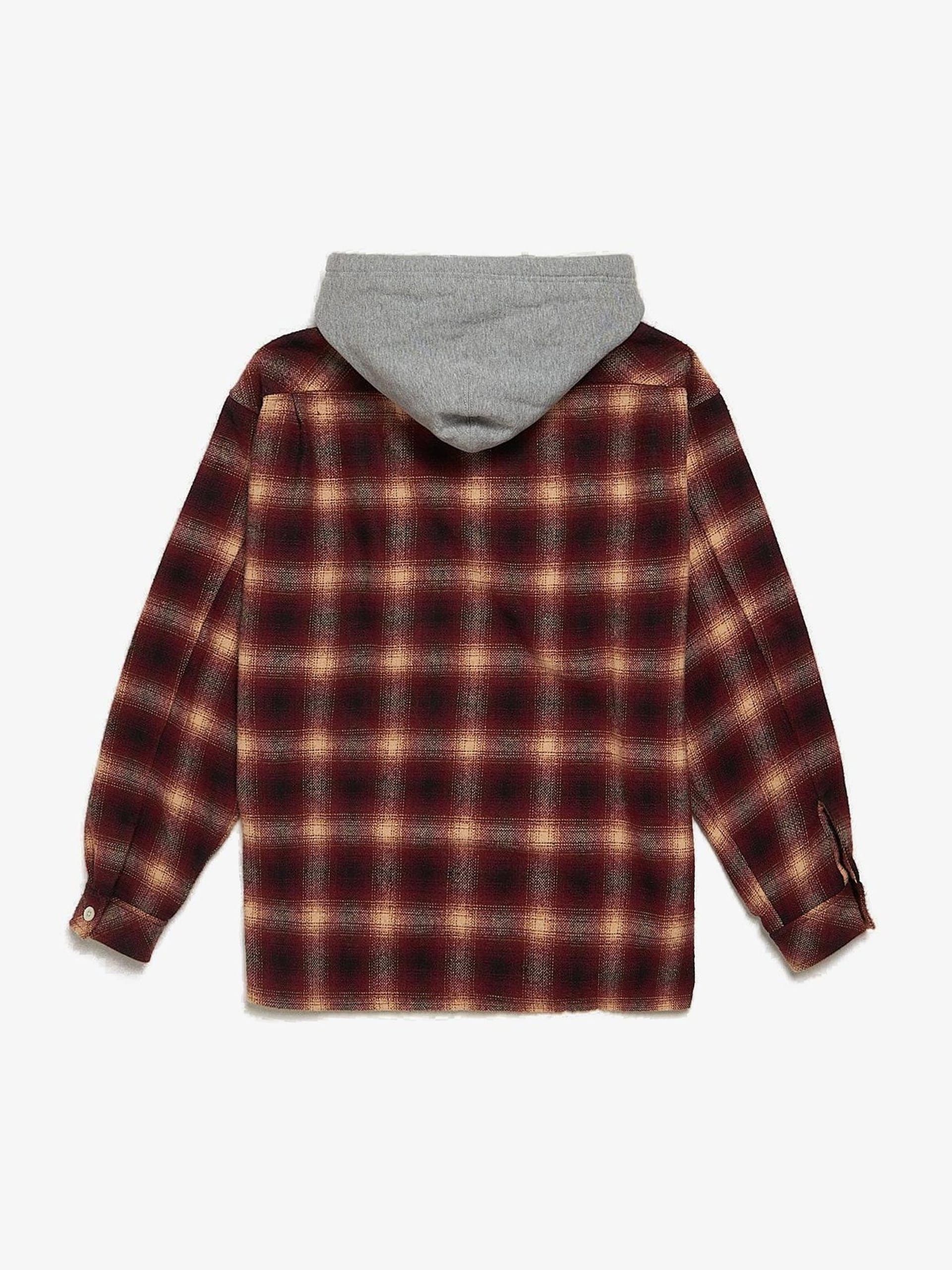 Number (N)ine Red Checkered Polyester Hood Overshirt Size US L / EU 52-54 / 3 - 2 Thumbnail