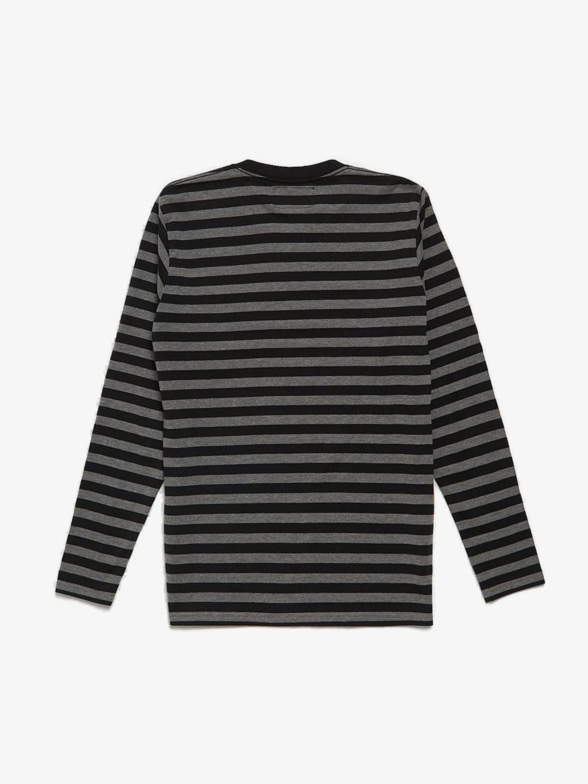 Number (N)ine Black Gray Striped Polyester Longsleeve Size US M / EU 48-50 / 2 - 2 Thumbnail