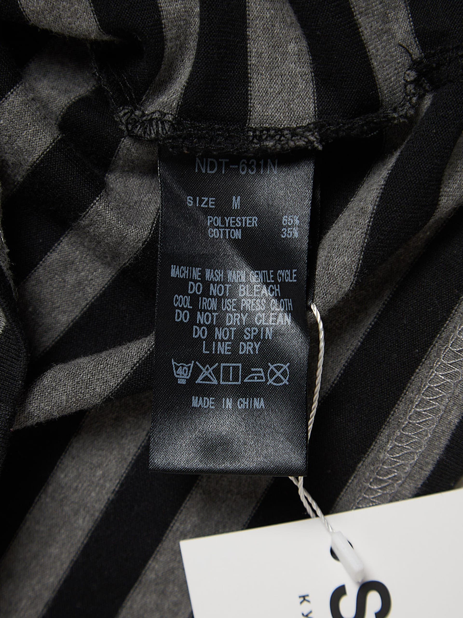 Number (N)ine Black Gray Striped Polyester Longsleeve Size US M / EU 48-50 / 2 - 4 Thumbnail