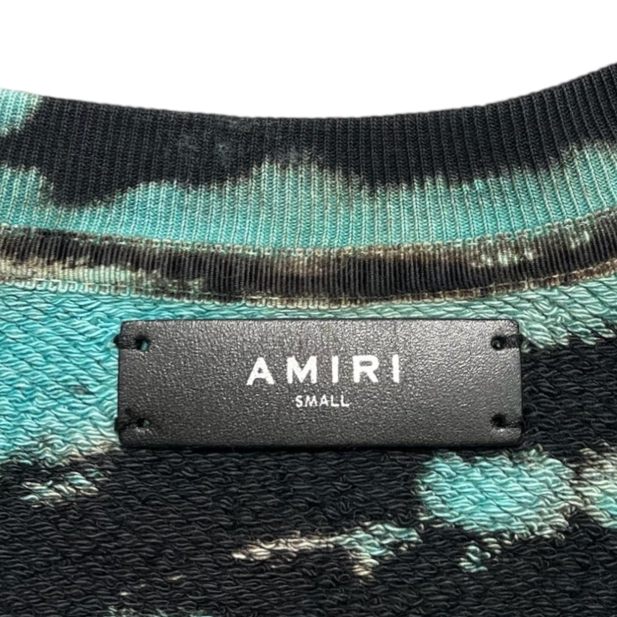 Amiri Amiri Tie Dye Crewneck Sweatshirt Teal Size US S / EU 44-46 / 1 - 4 Thumbnail