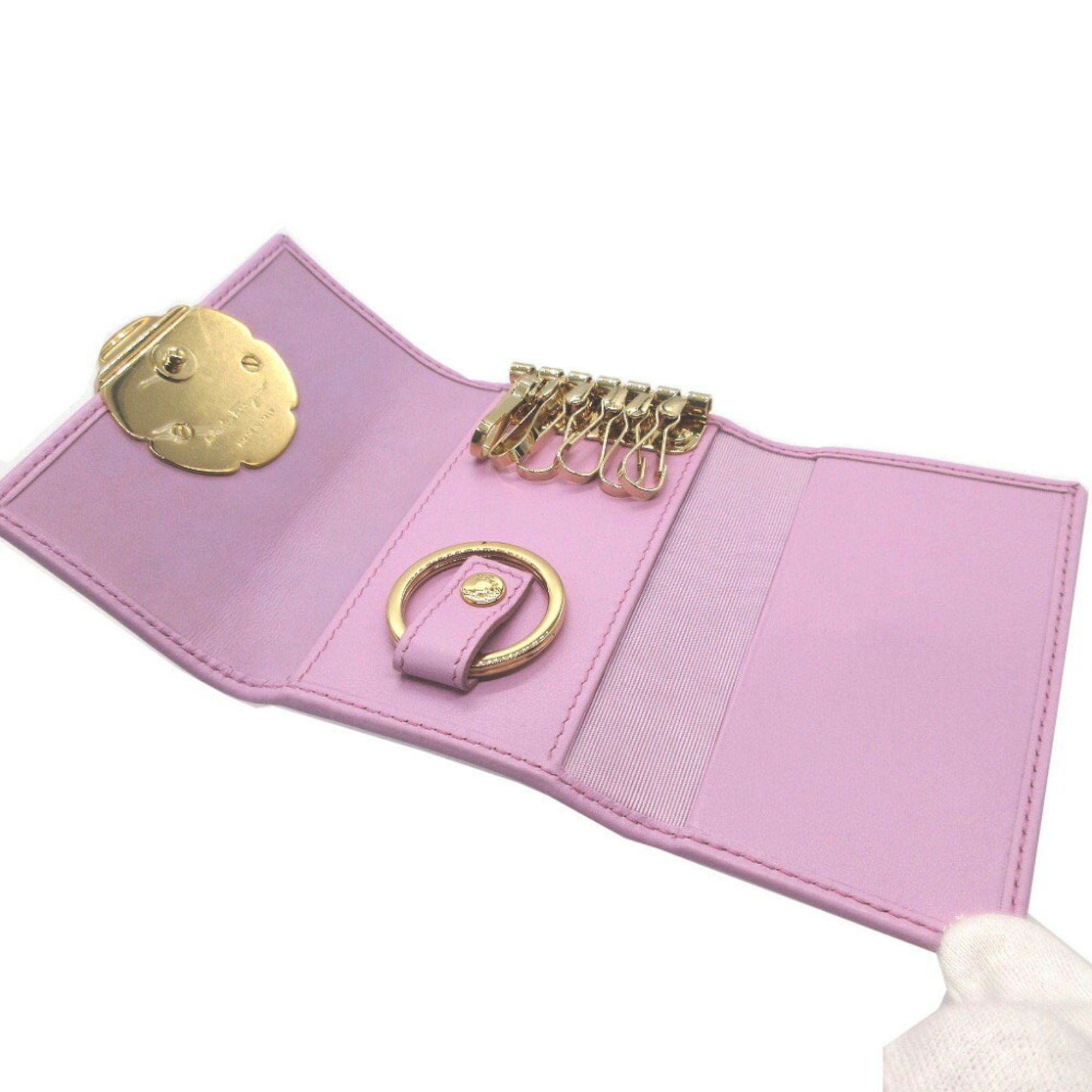 Salvatore Ferragamo Salvatore Ferragamo 22D162 Leather Pink 6-ring Key Case 0922Salvatore Size ONE SIZE - 5 Thumbnail