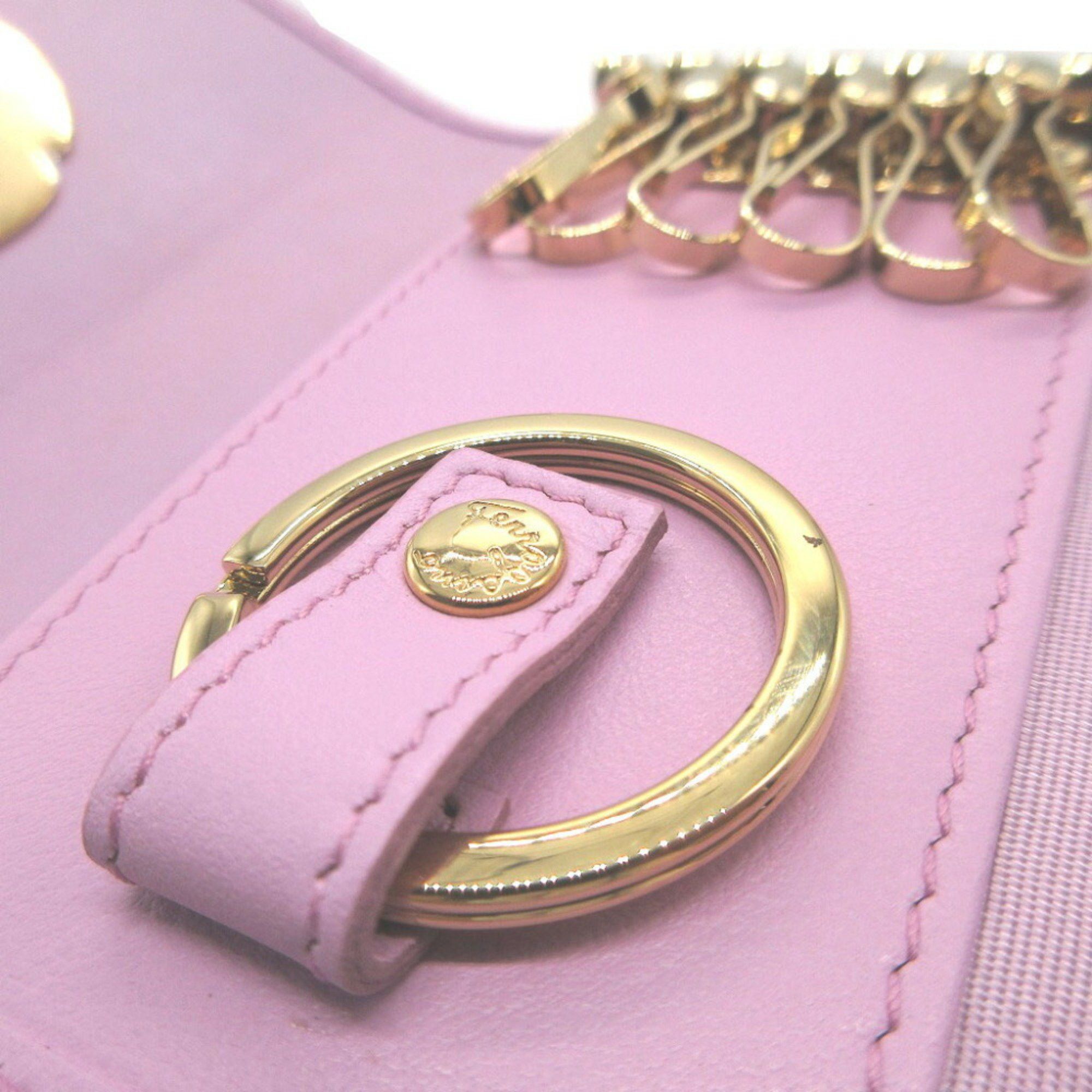 Salvatore Ferragamo Salvatore Ferragamo 22D162 Leather Pink 6-ring Key Case 0922Salvatore Size ONE SIZE - 6 Thumbnail