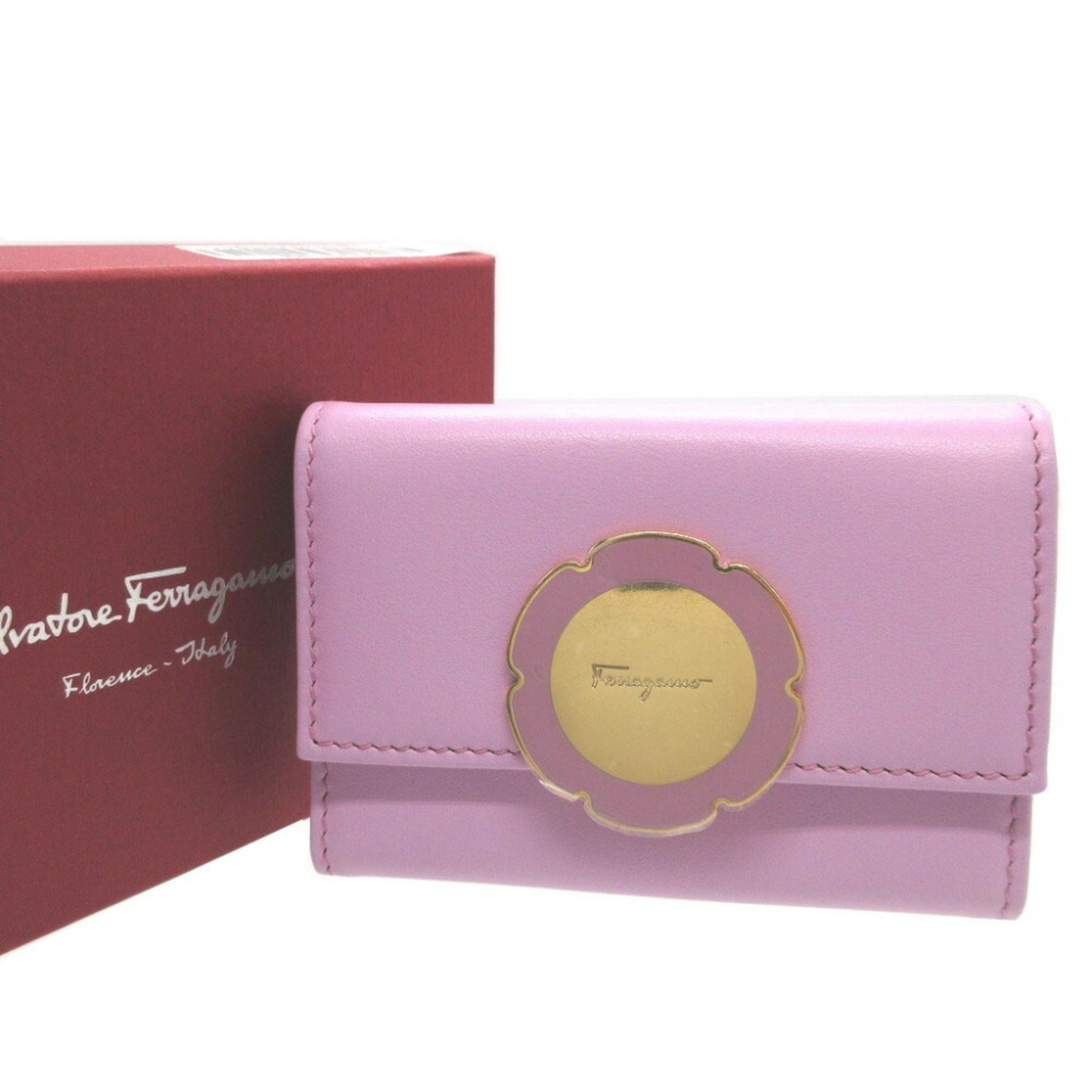Salvatore Ferragamo Salvatore Ferragamo 22D162 Leather Pink 6-ring Key Case 0922Salvatore Size ONE SIZE - 3 Thumbnail