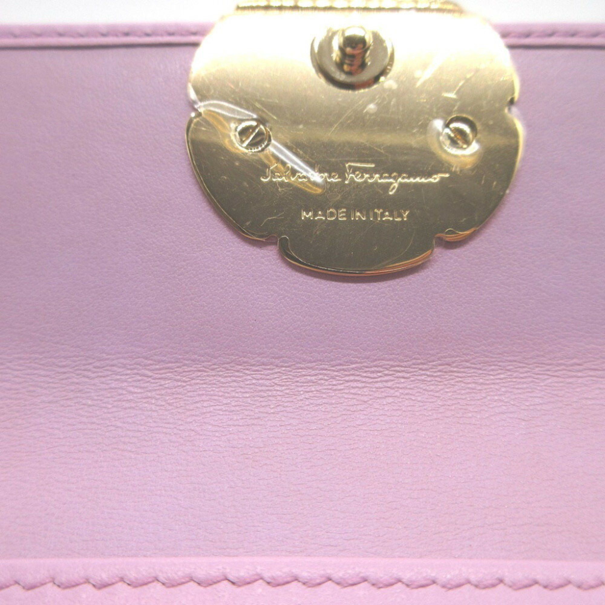 Salvatore Ferragamo Salvatore Ferragamo 22D162 Leather Pink 6-ring Key Case 0922Salvatore Size ONE SIZE - 8 Thumbnail