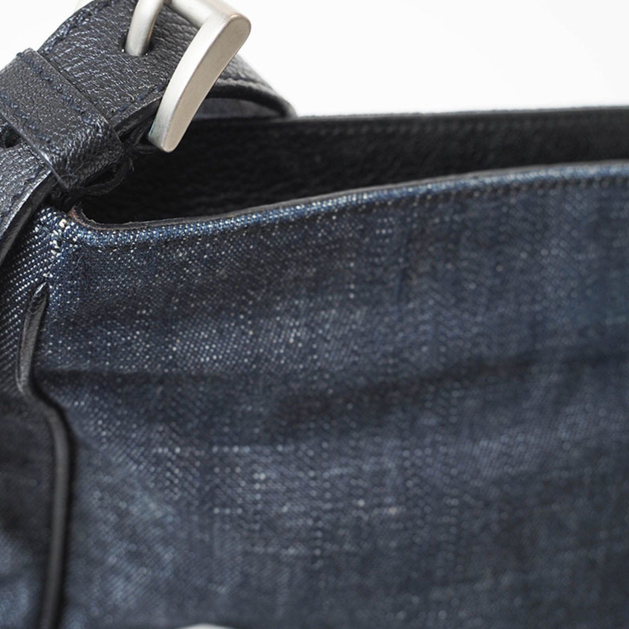 Prada Prada Denim Shoulder Bag Navy VA0182 Men's Cotton Crossbody Storage PRADA Size ONE SIZE - 7 Thumbnail