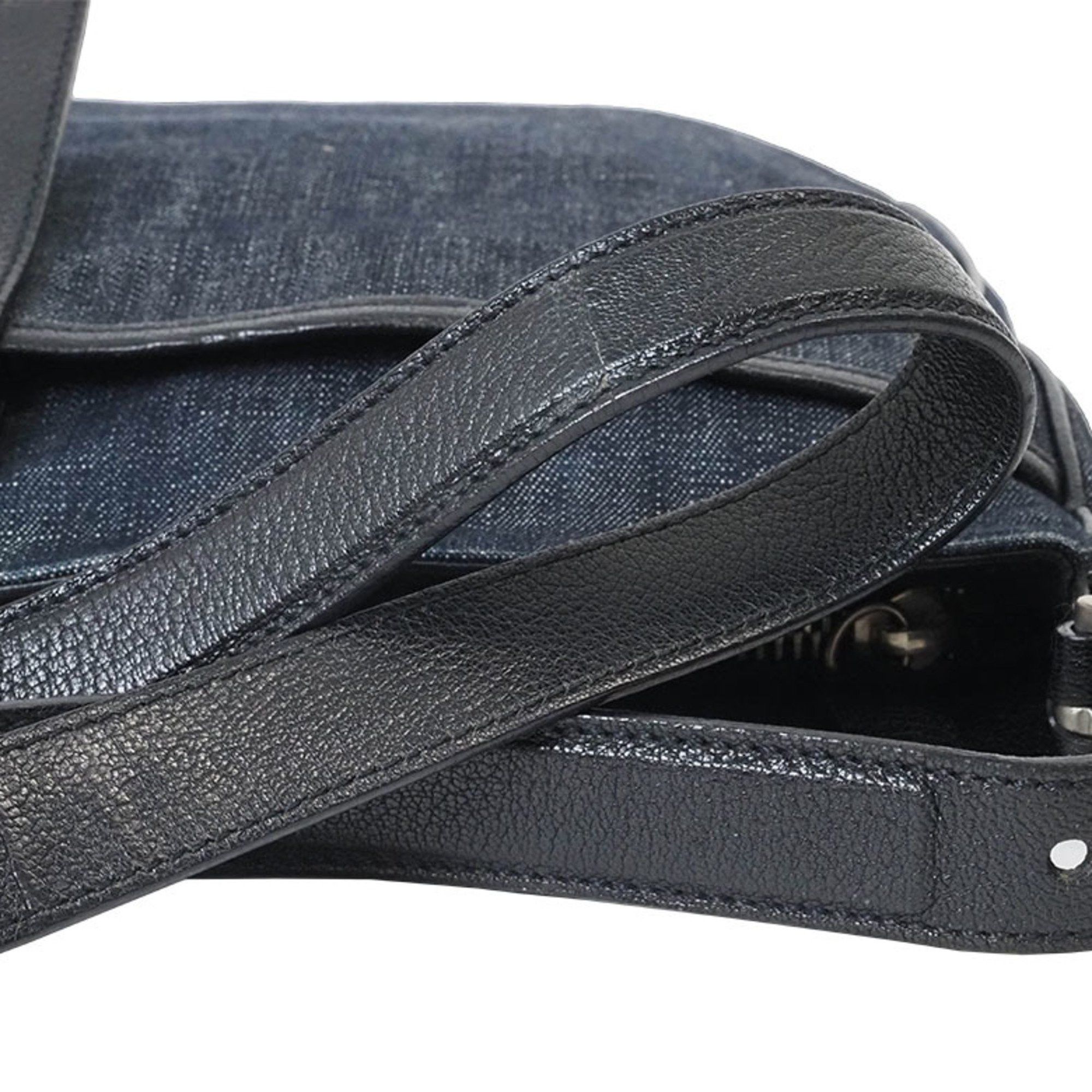 Prada Prada Denim Shoulder Bag Navy VA0182 Men's Cotton Crossbody Storage PRADA Size ONE SIZE - 11 Thumbnail