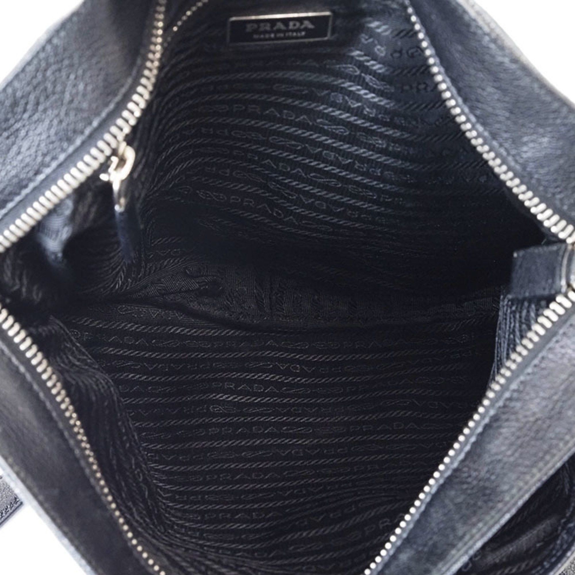 Prada Prada Denim Shoulder Bag Navy VA0182 Men's Cotton Crossbody Storage PRADA Size ONE SIZE - 9 Thumbnail