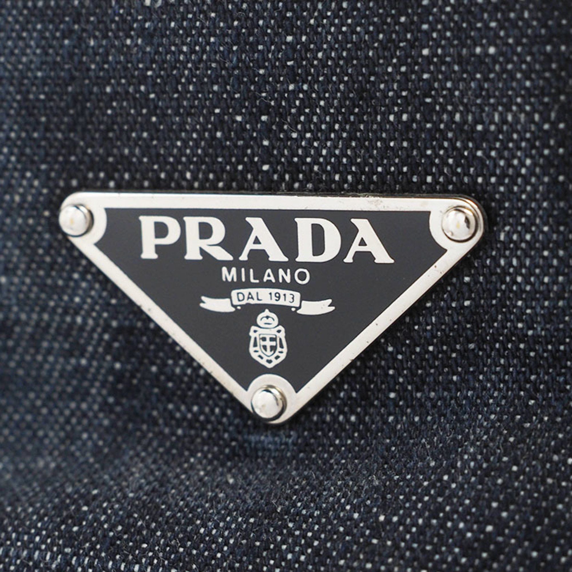 Prada Prada Denim Shoulder Bag Navy VA0182 Men's Cotton Crossbody Storage PRADA Size ONE SIZE - 12 Thumbnail