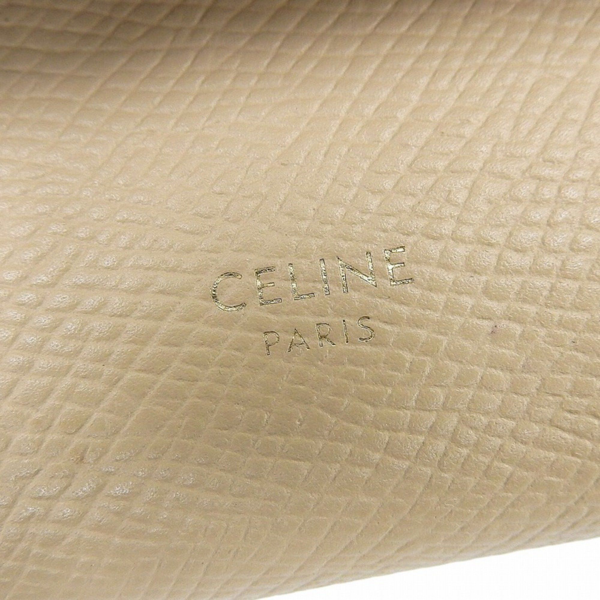 Celine CELINE Trifold Wallet 10B573BEL wallet Leather Beige Size ONE SIZE - 10 Thumbnail