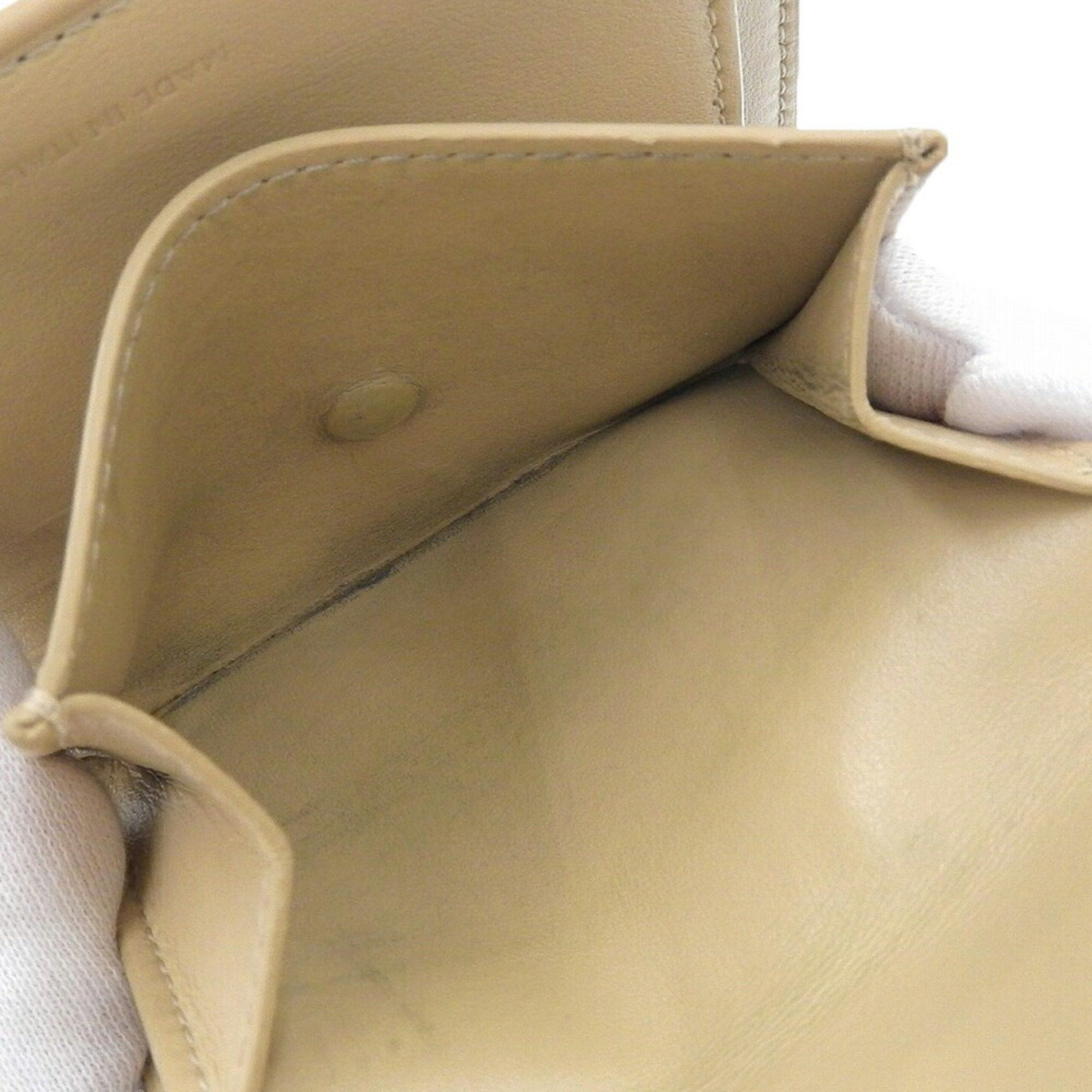 Celine CELINE Trifold Wallet 10B573BEL wallet Leather Beige Size ONE SIZE - 4 Thumbnail