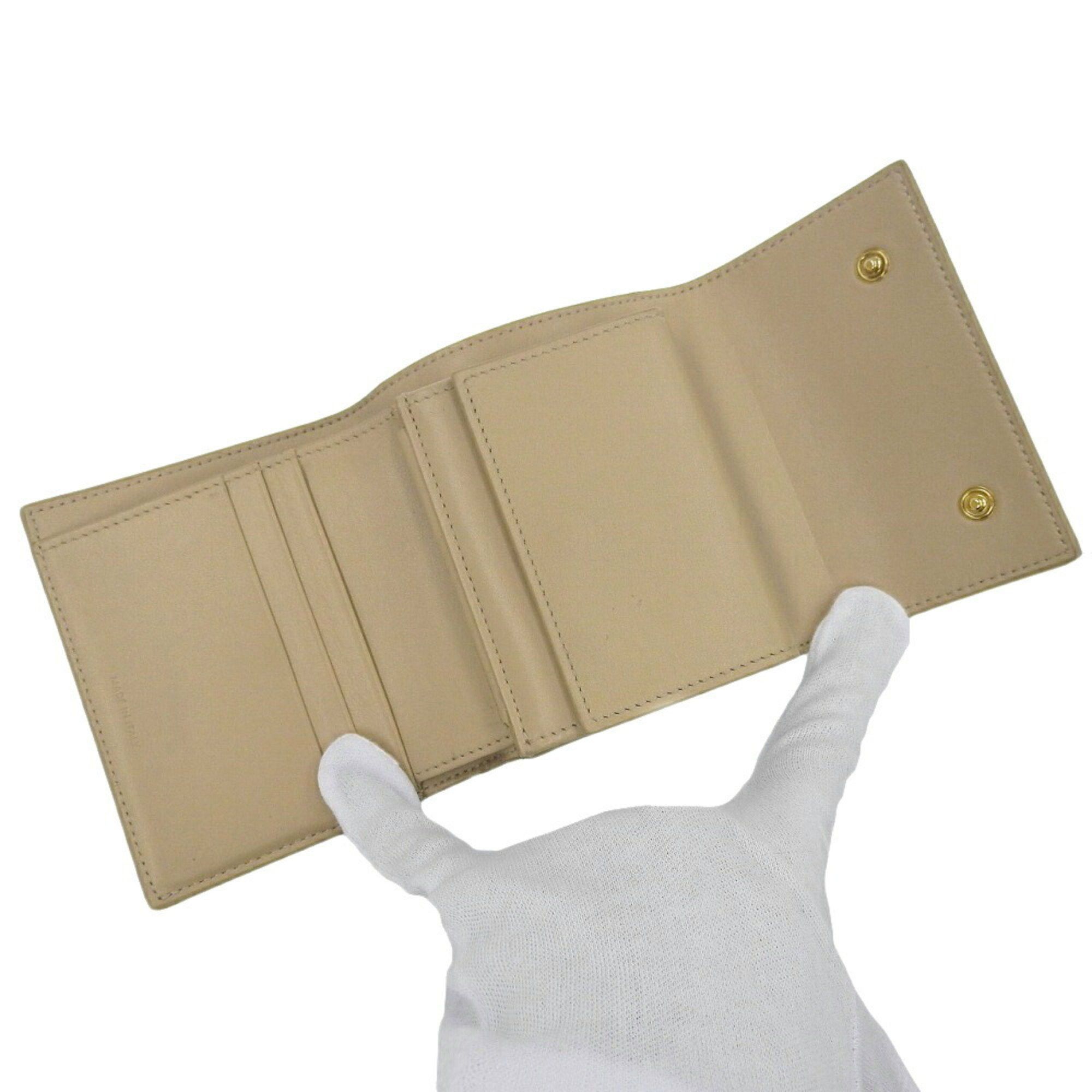 Celine CELINE Trifold Wallet 10B573BEL wallet Leather Beige Size ONE SIZE - 8 Thumbnail