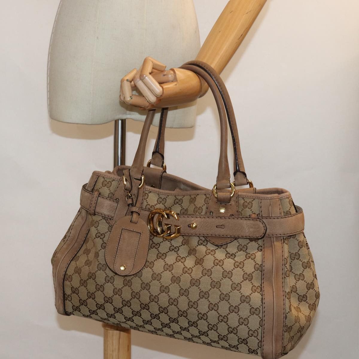 Gucci Gg Running Beige Canvas Handbag (Pre-Owned) Size ONE SIZE - 7 Thumbnail