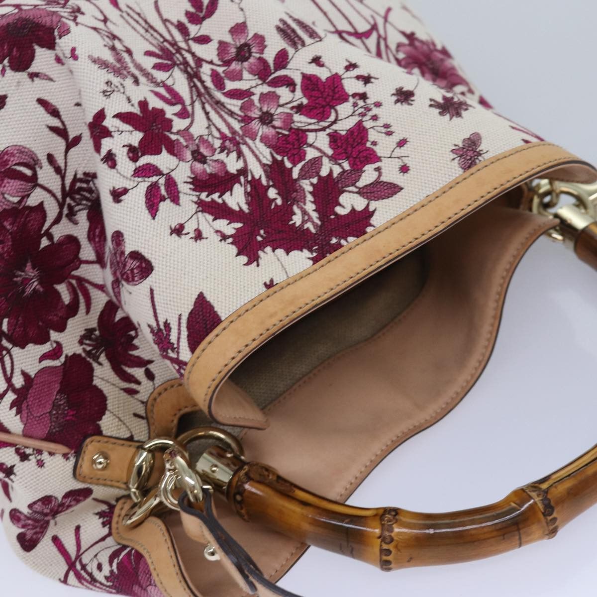 Gucci Pink Canvas Handbag (Pre-Owned) Size ONE SIZE - 4 Thumbnail