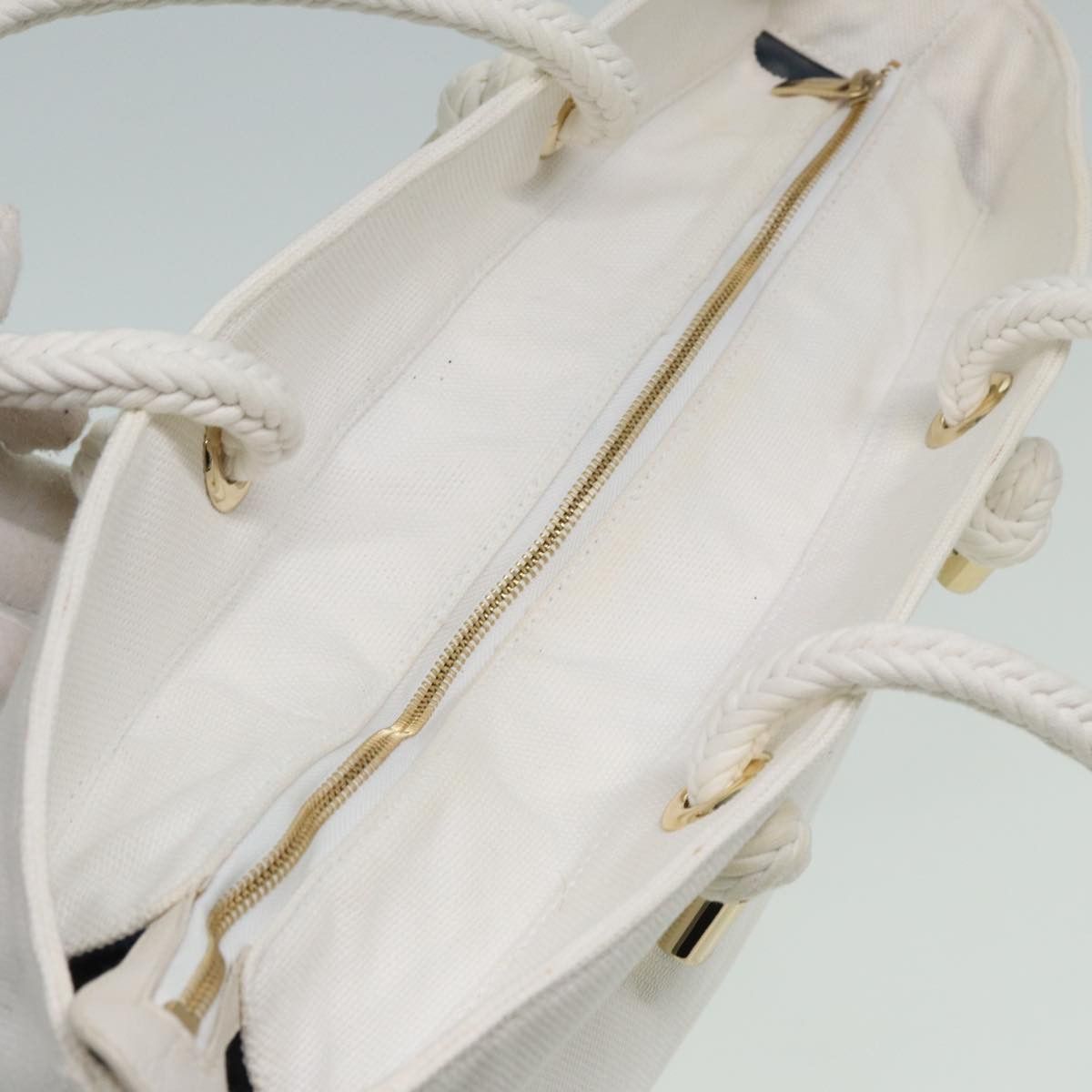 Burberry White Canvas Tote Bag (Pre-Owned) Size ONE SIZE - 4 Thumbnail