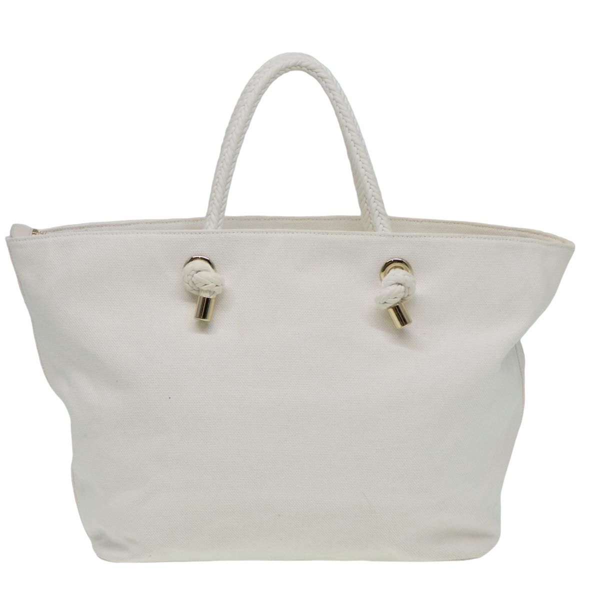 Burberry White Canvas Tote Bag (Pre-Owned) Size ONE SIZE - 2 Thumbnail