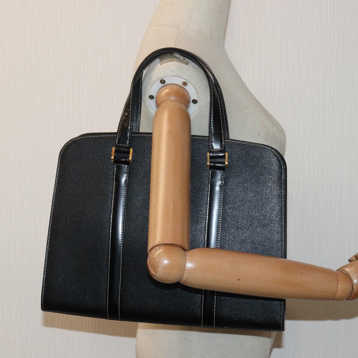 Burberry Black Leather Handbag (Pre-Owned) Size ONE SIZE - 7 Thumbnail
