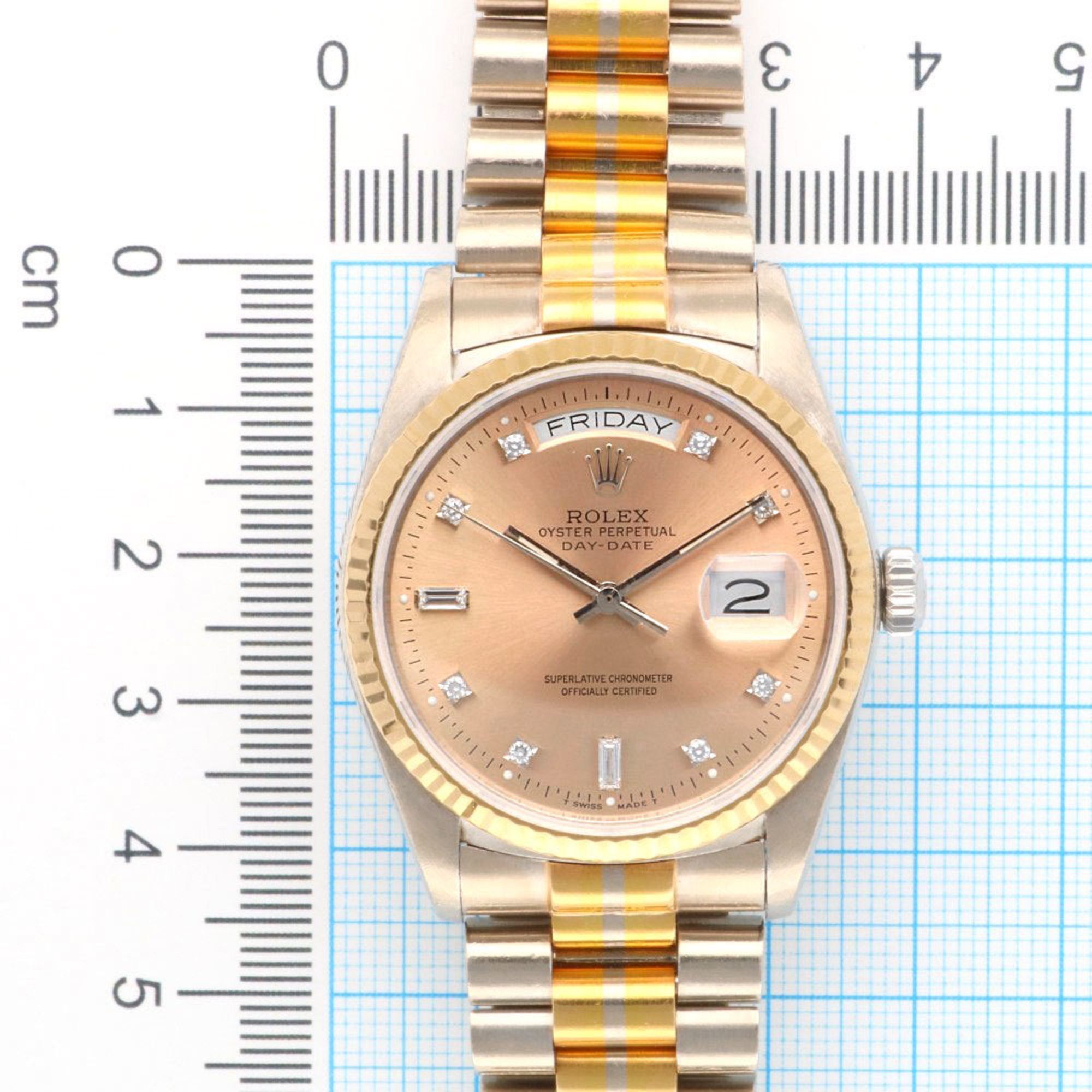 Rolex Rolex Day-Date Oyster Perpetual Watch 18K 18039B Automatic Men's ROLEX No. 90 1985 Toridoll 10P Diamond Overhauled Size ONE SIZE - 11 Thumbnail