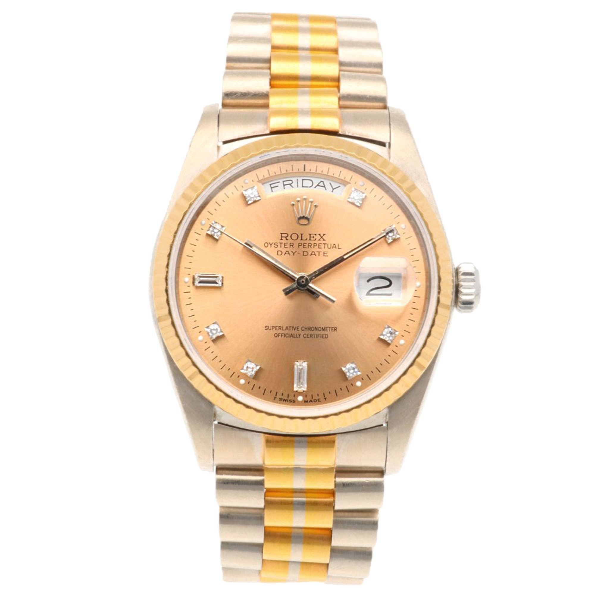 Rolex Rolex Day-Date Oyster Perpetual Watch 18K 18039B Automatic Men's ROLEX No. 90 1985 Toridoll 10P Diamond Overhauled Size ONE SIZE - 8 Thumbnail