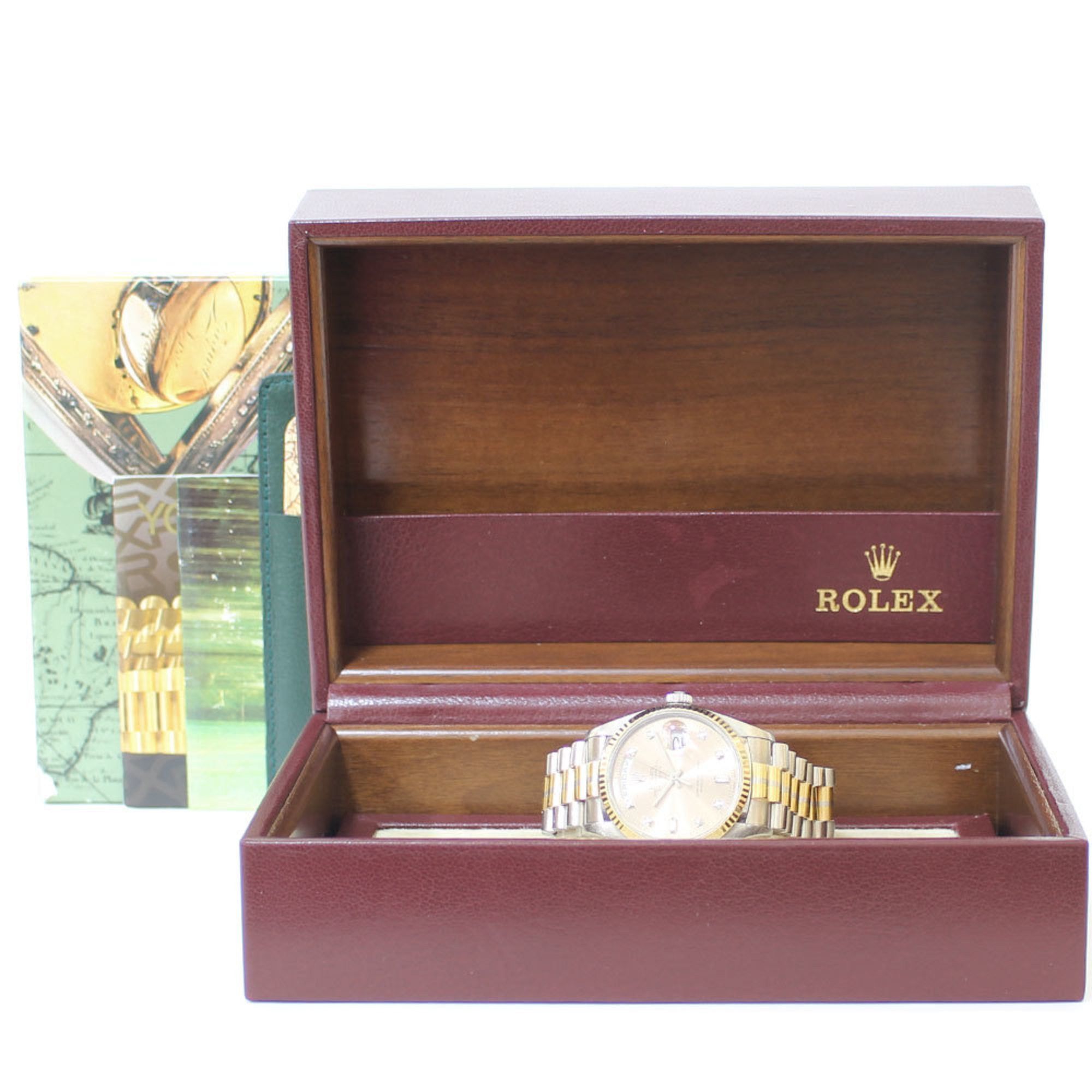 Rolex Rolex Day-Date Oyster Perpetual Watch 18K 18039B Automatic Men's ROLEX No. 90 1985 Toridoll 10P Diamond Overhauled Size ONE SIZE - 12 Thumbnail