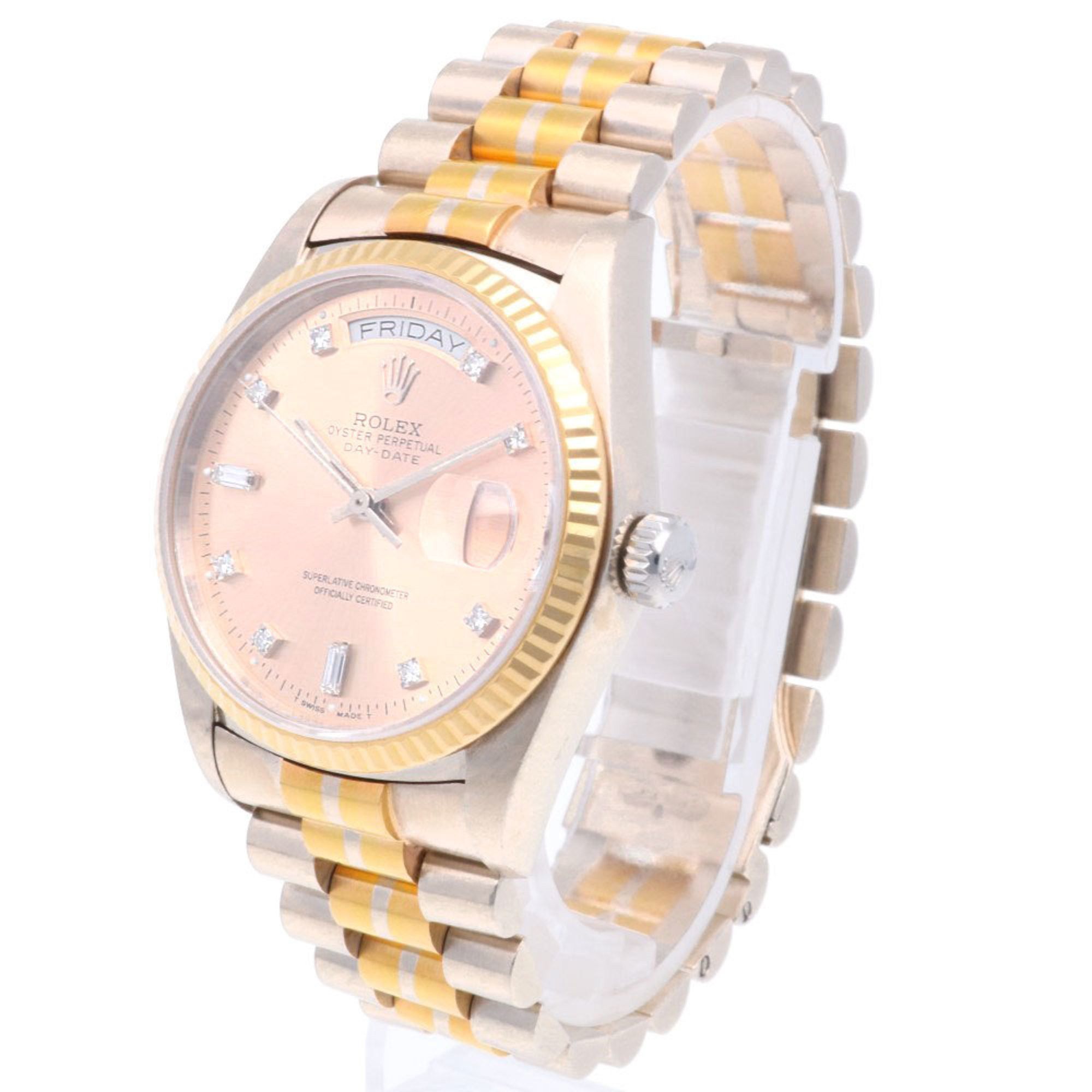 Rolex Rolex Day-Date Oyster Perpetual Watch 18K 18039B Automatic Men's ROLEX No. 90 1985 Toridoll 10P Diamond Overhauled Size ONE SIZE - 3 Thumbnail