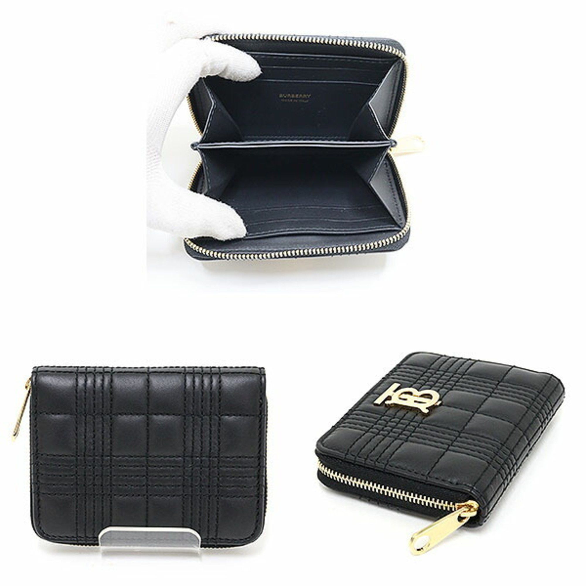 Burberry Burberry Lola Zip Wallet Black Lambskin 8049292 Quilted Bi-fold Size ONE SIZE - 2 Thumbnail