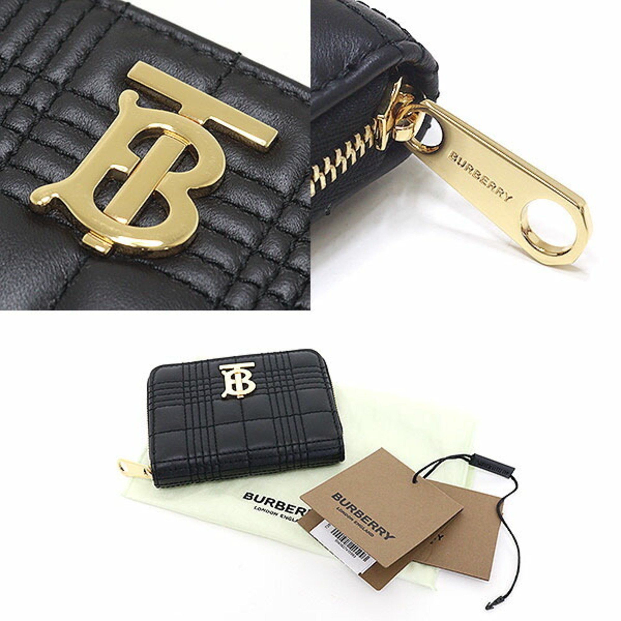 Burberry Burberry Lola Zip Wallet Black Lambskin 8049292 Quilted Bi-fold Size ONE SIZE - 3 Thumbnail