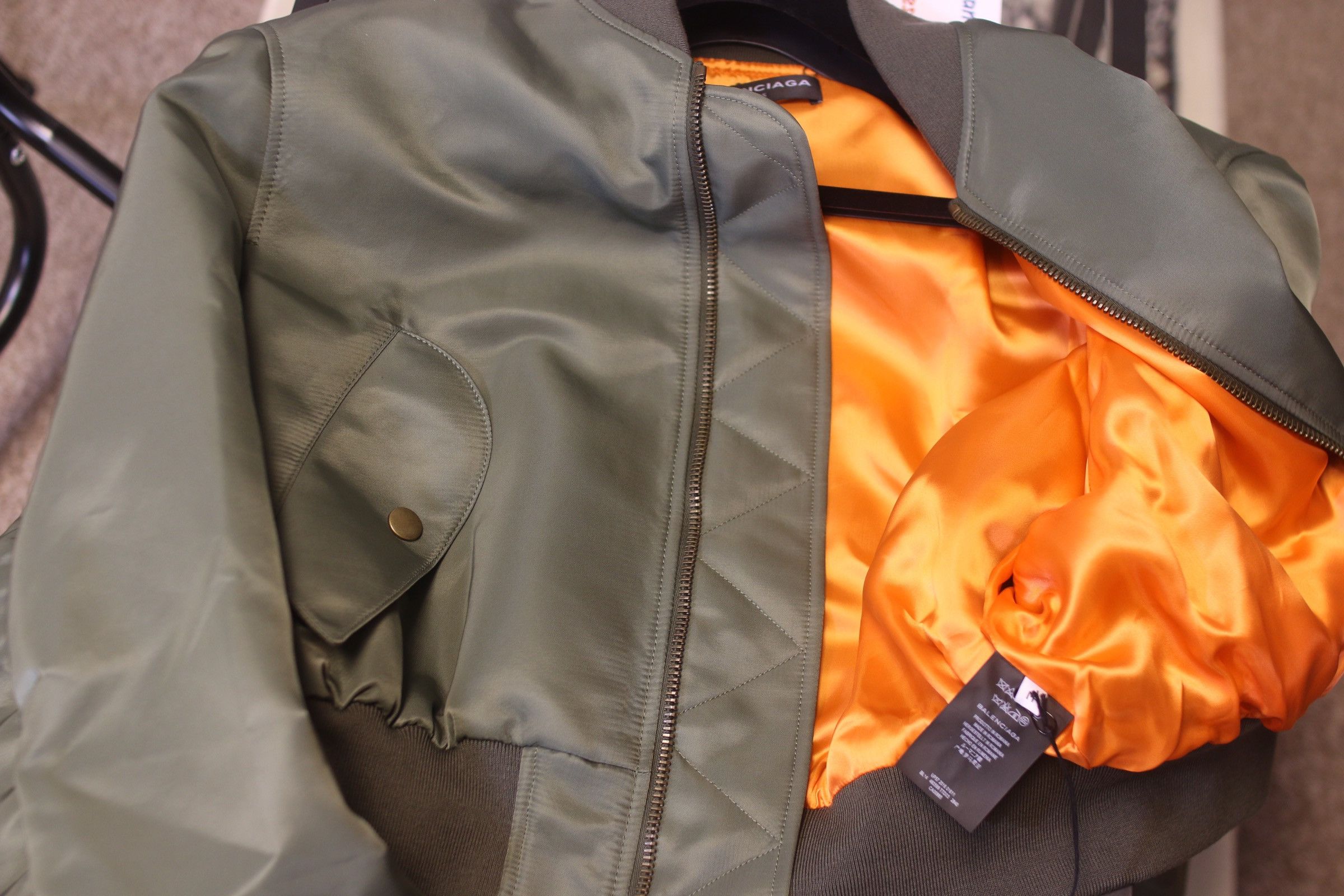 Balenciaga BNWT Green Cropped Bomber Jacket SS17 | Grailed