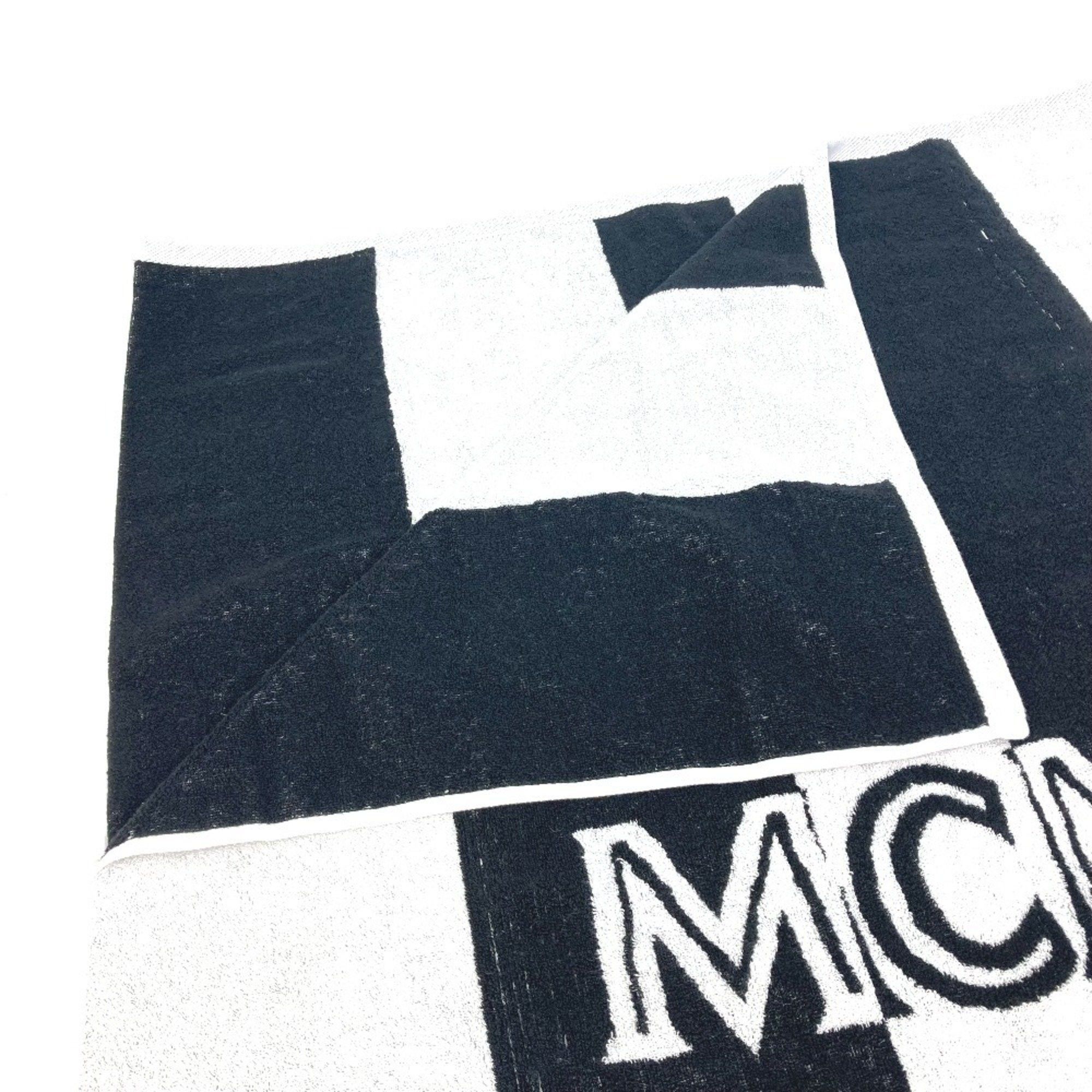 MCM MCM Bicolor Beach Towel Blanket Bath Cotton Men's Women's Black Size ONE SIZE - 7 Thumbnail