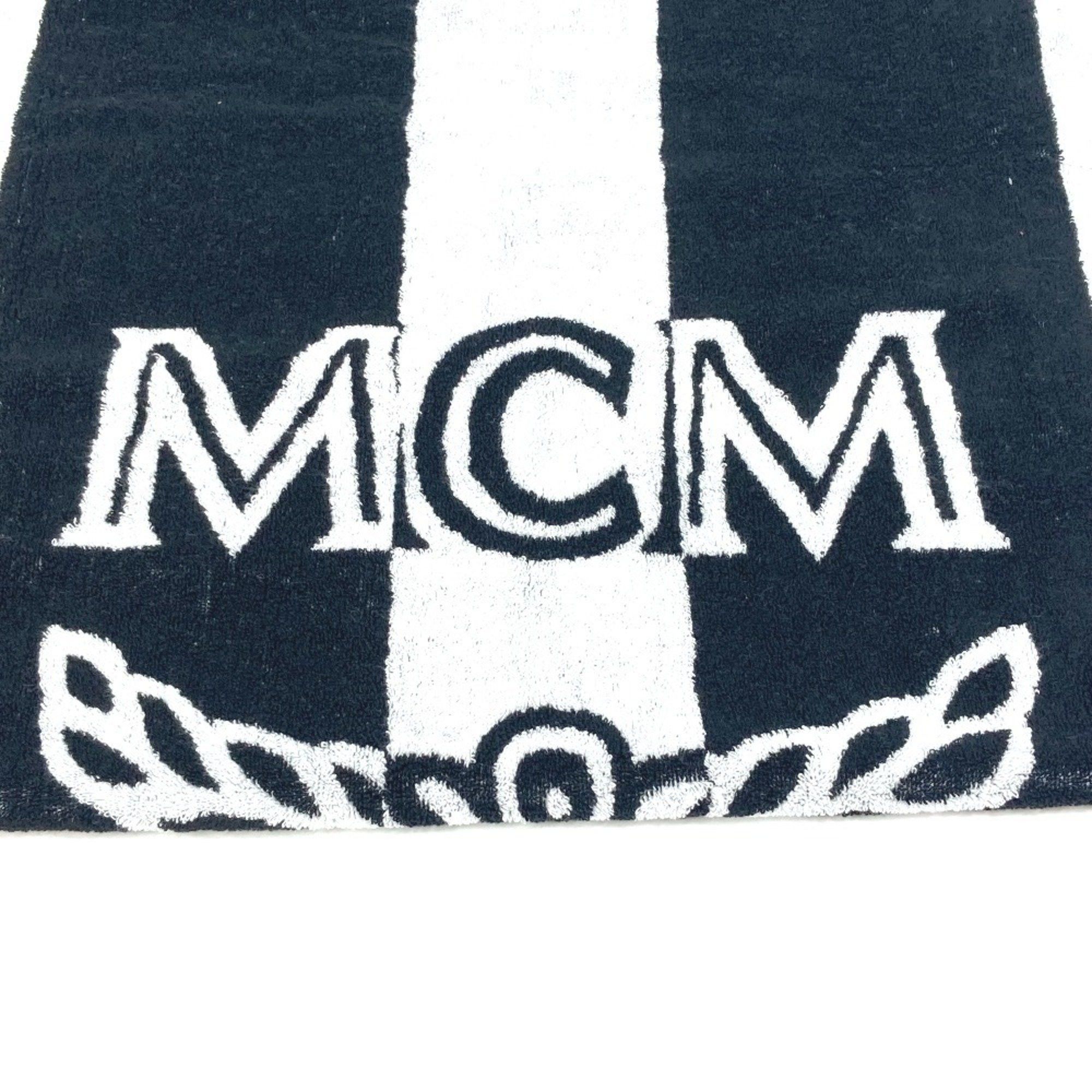 MCM MCM Bicolor Beach Towel Blanket Bath Cotton Men's Women's Black Size ONE SIZE - 2 Thumbnail