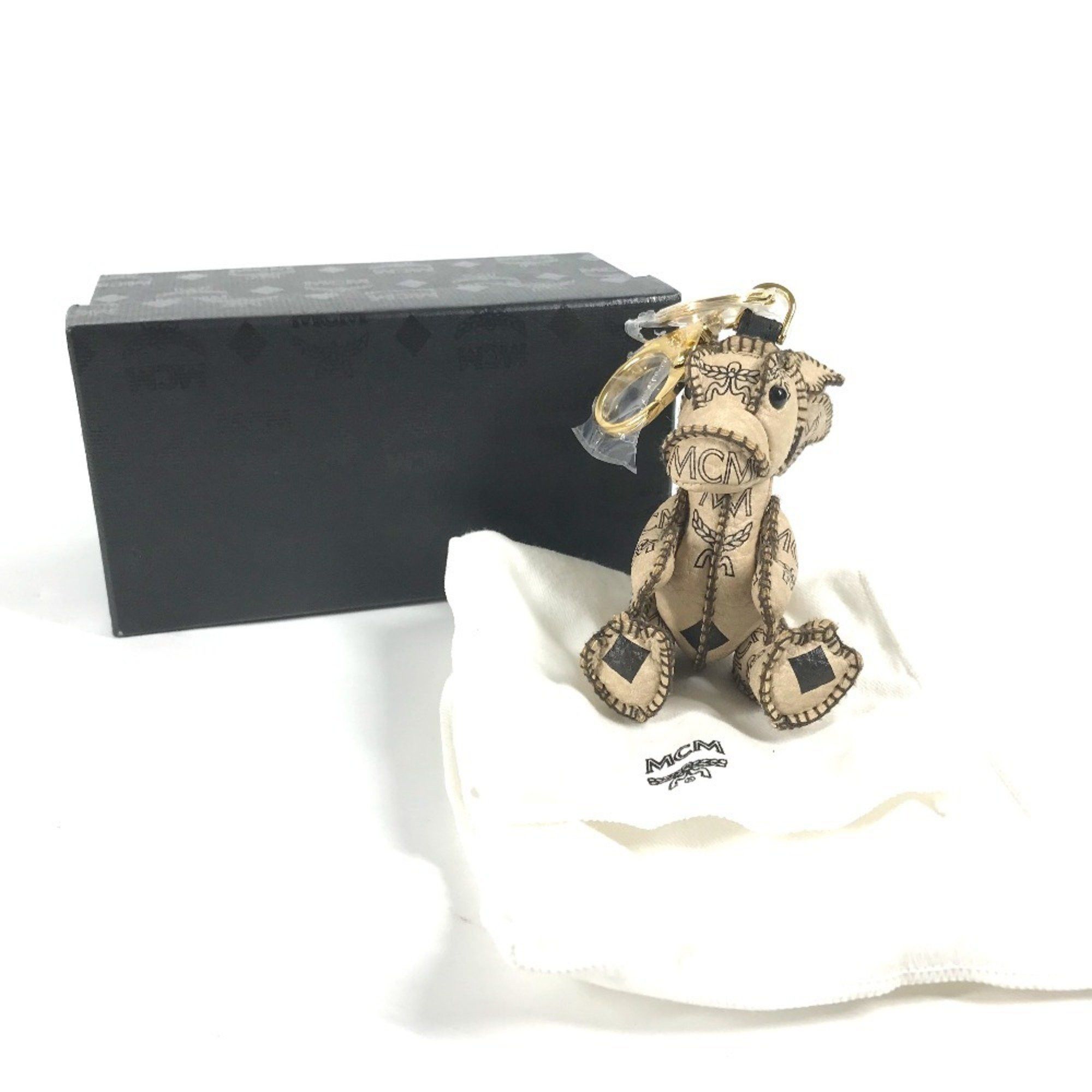 MCM MCM Visetos Dragon Bag Charm Keychain Leather Women's Beige Size ONE SIZE - 11 Thumbnail