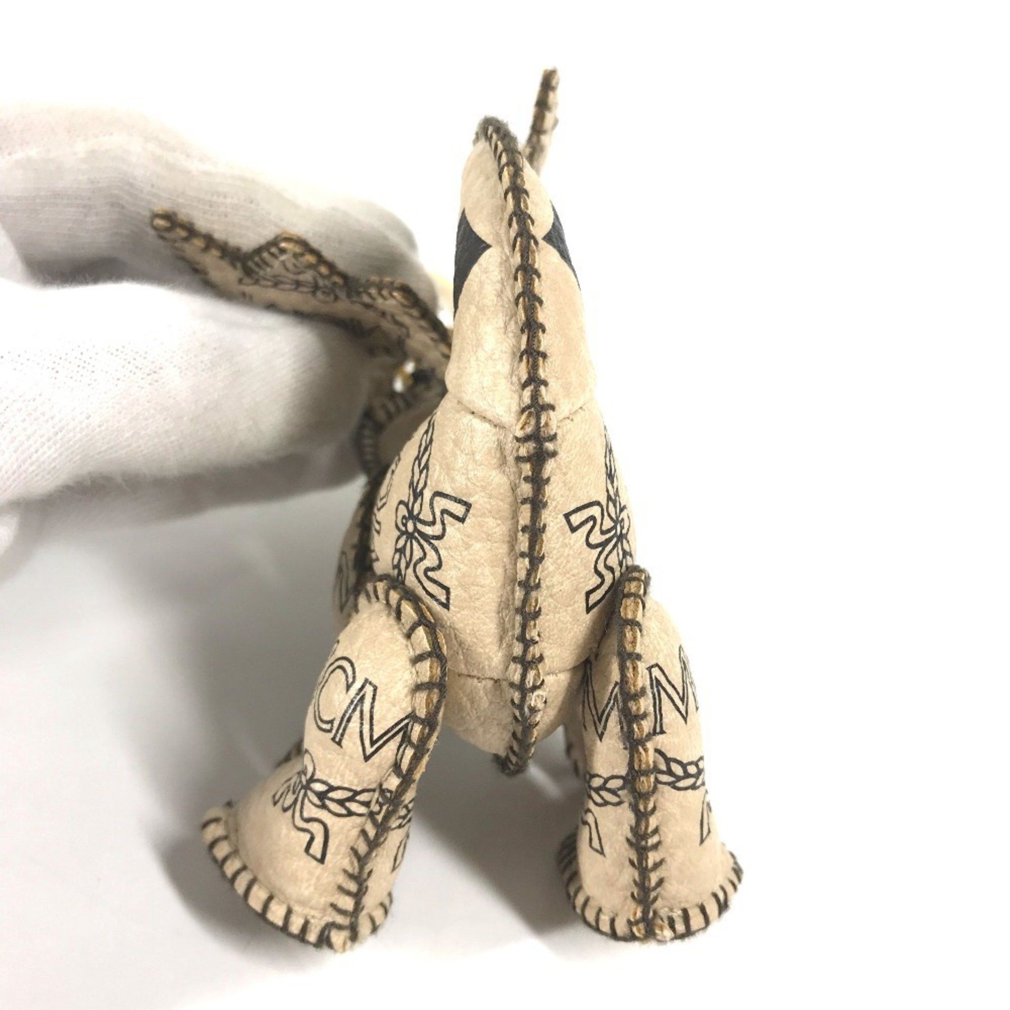 MCM MCM Visetos Dragon Bag Charm Keychain Leather Women's Beige Size ONE SIZE - 6 Thumbnail