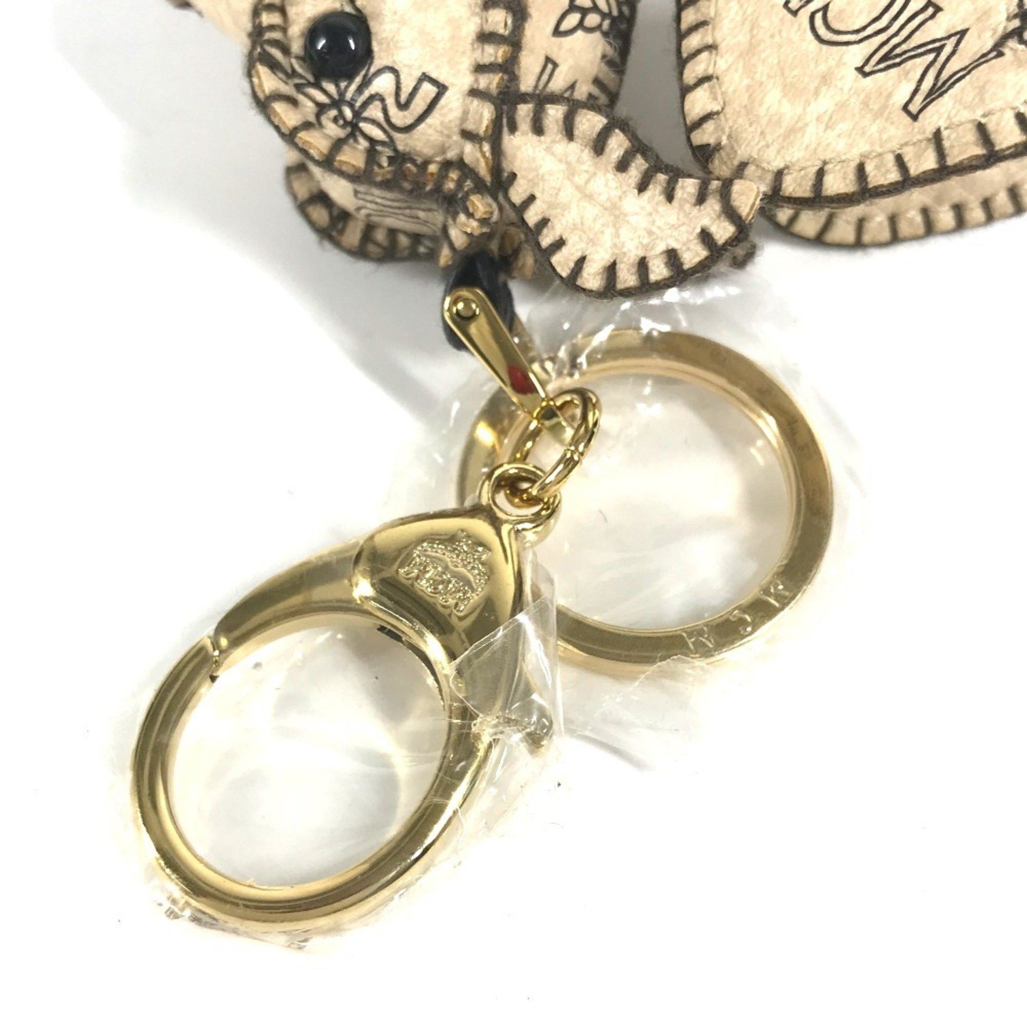 MCM MCM Visetos Dragon Bag Charm Keychain Leather Women's Beige Size ONE SIZE - 10 Thumbnail