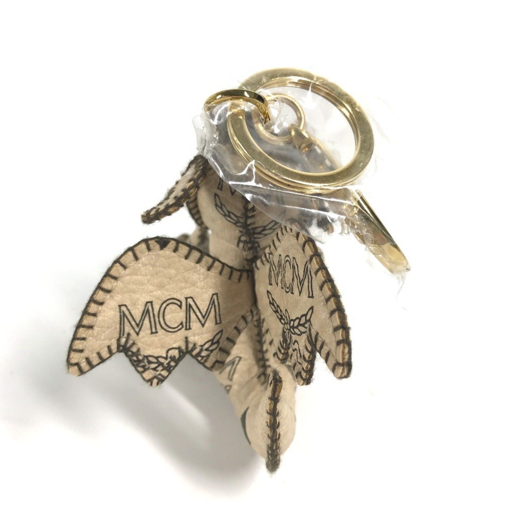 MCM MCM Visetos Dragon Bag Charm Keychain Leather Women's Beige Size ONE SIZE - 3 Thumbnail