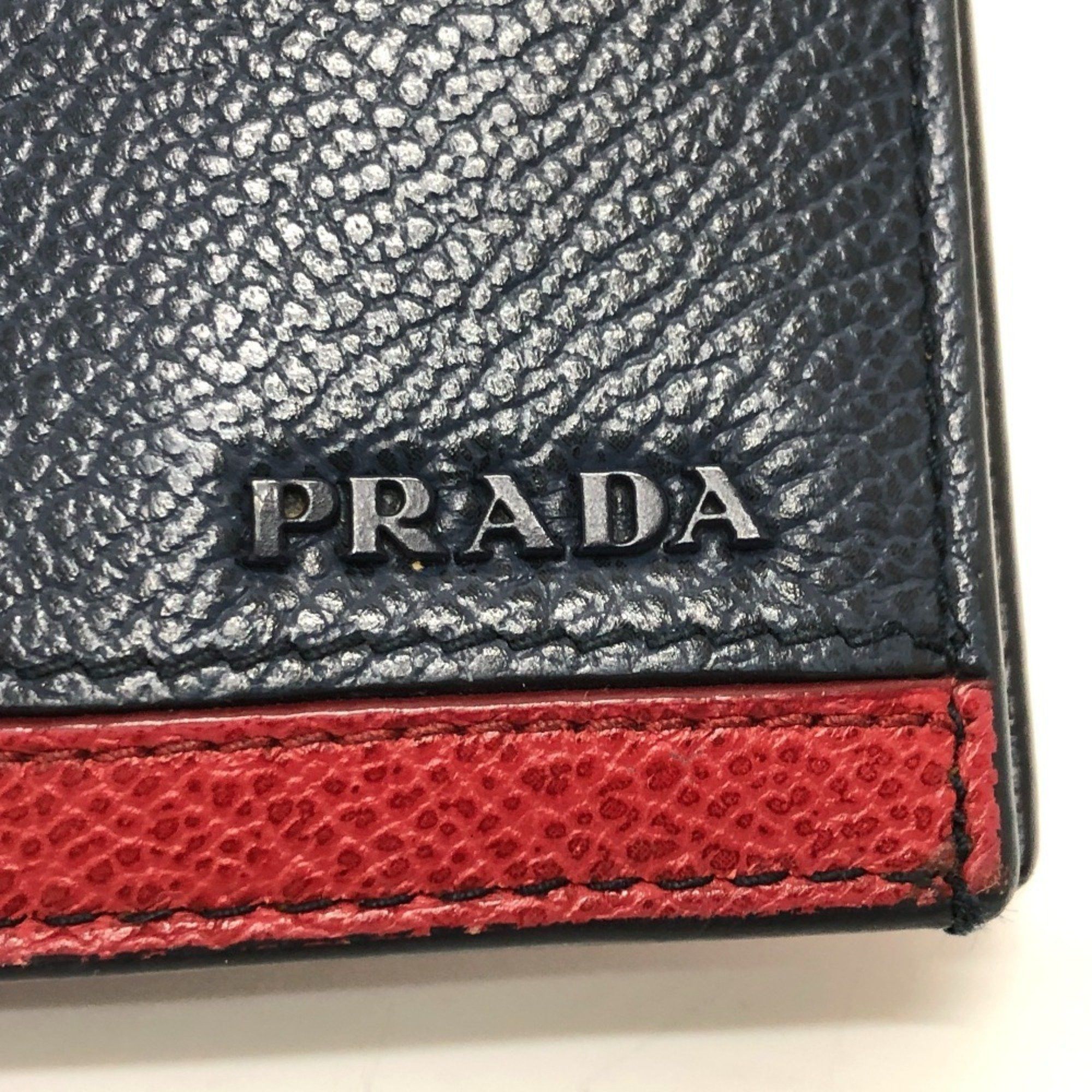 Prada PRADA 2MV015 Vitello Micro Grey Bi-fold Long Wallet Leather Women's Blue Size ONE SIZE - 6 Thumbnail