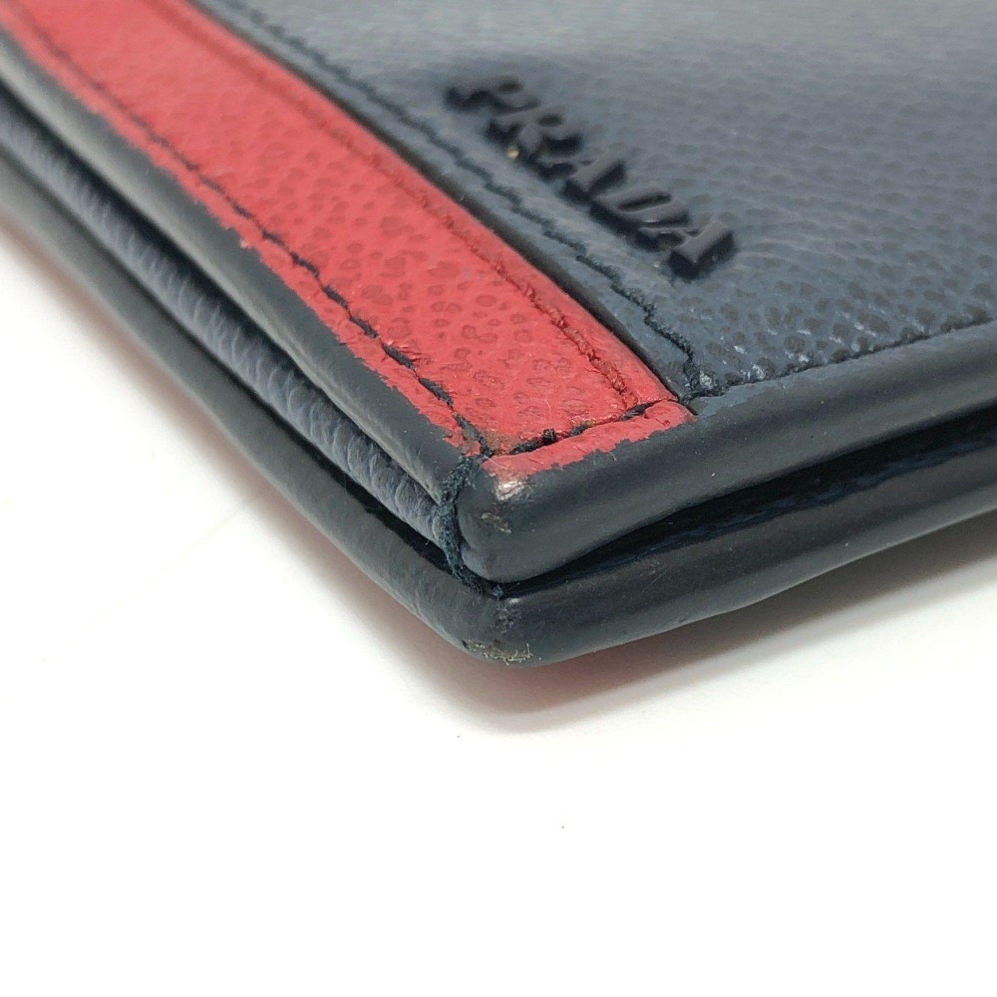 Prada PRADA 2MV015 Vitello Micro Grey Bi-fold Long Wallet Leather Women's Blue Size ONE SIZE - 5 Thumbnail