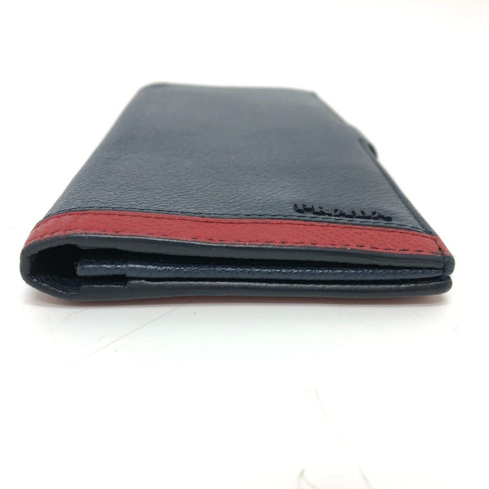 Prada PRADA 2MV015 Vitello Micro Grey Bi-fold Long Wallet Leather Women's Blue Size ONE SIZE - 3 Thumbnail