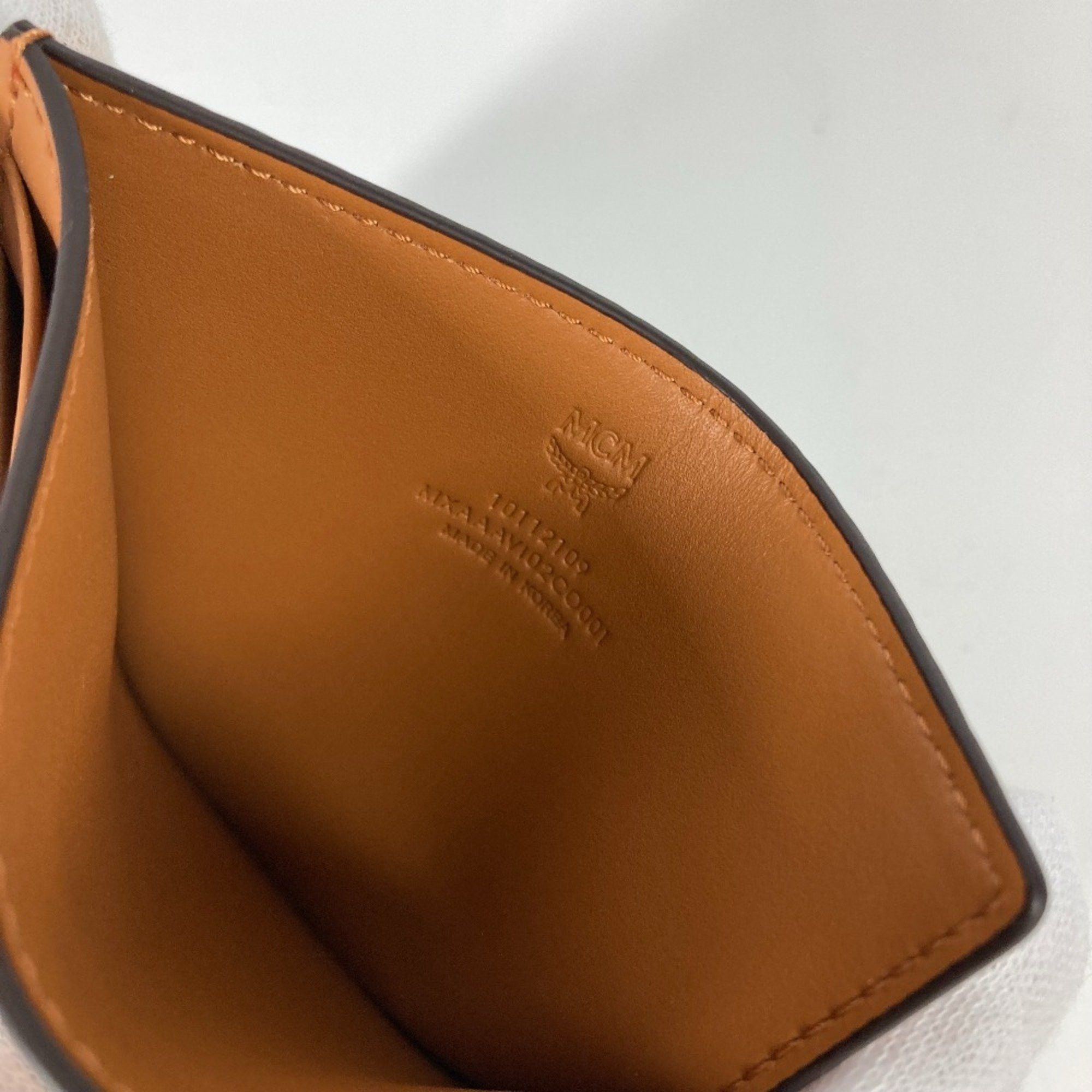 MCM MCM Business Card Holder Pass Case Visetos Rabbit SAMBYPEN Collaboration Sambypen Holder/Card Leather Brown Men's Size ONE SIZE - 8 Thumbnail