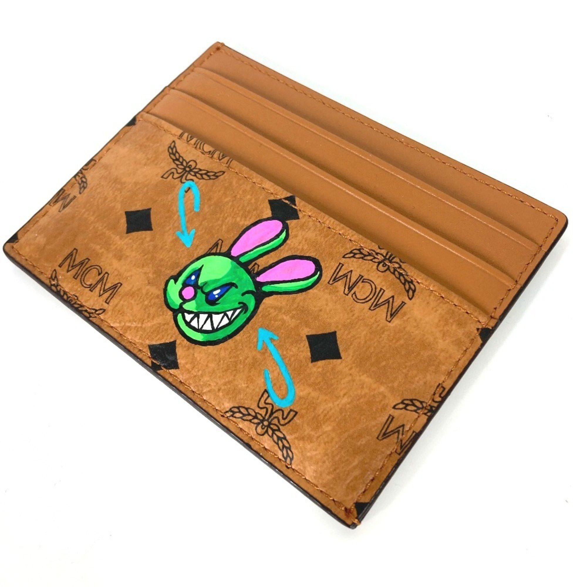 MCM MCM Business Card Holder Pass Case Visetos Rabbit SAMBYPEN Collaboration Sambypen Holder/Card Leather Brown Men's Size ONE SIZE - 2 Thumbnail