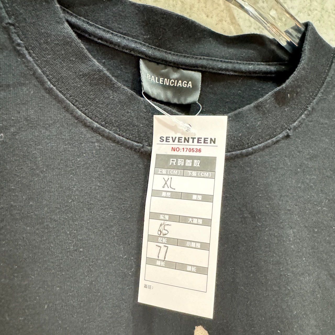 Balenciaga Balenciaga Black Destruction Old Graffiti Double B Short Sleeve Size US XL / EU 56 / 4 - 5 Thumbnail