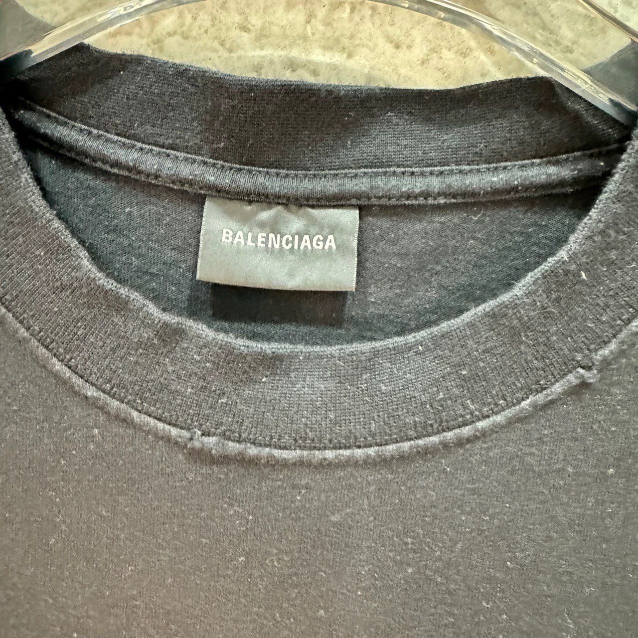 Balenciaga Balenciaga Black Destruction Old Graffiti Double B Short Sleeve Size US XL / EU 56 / 4 - 3 Thumbnail