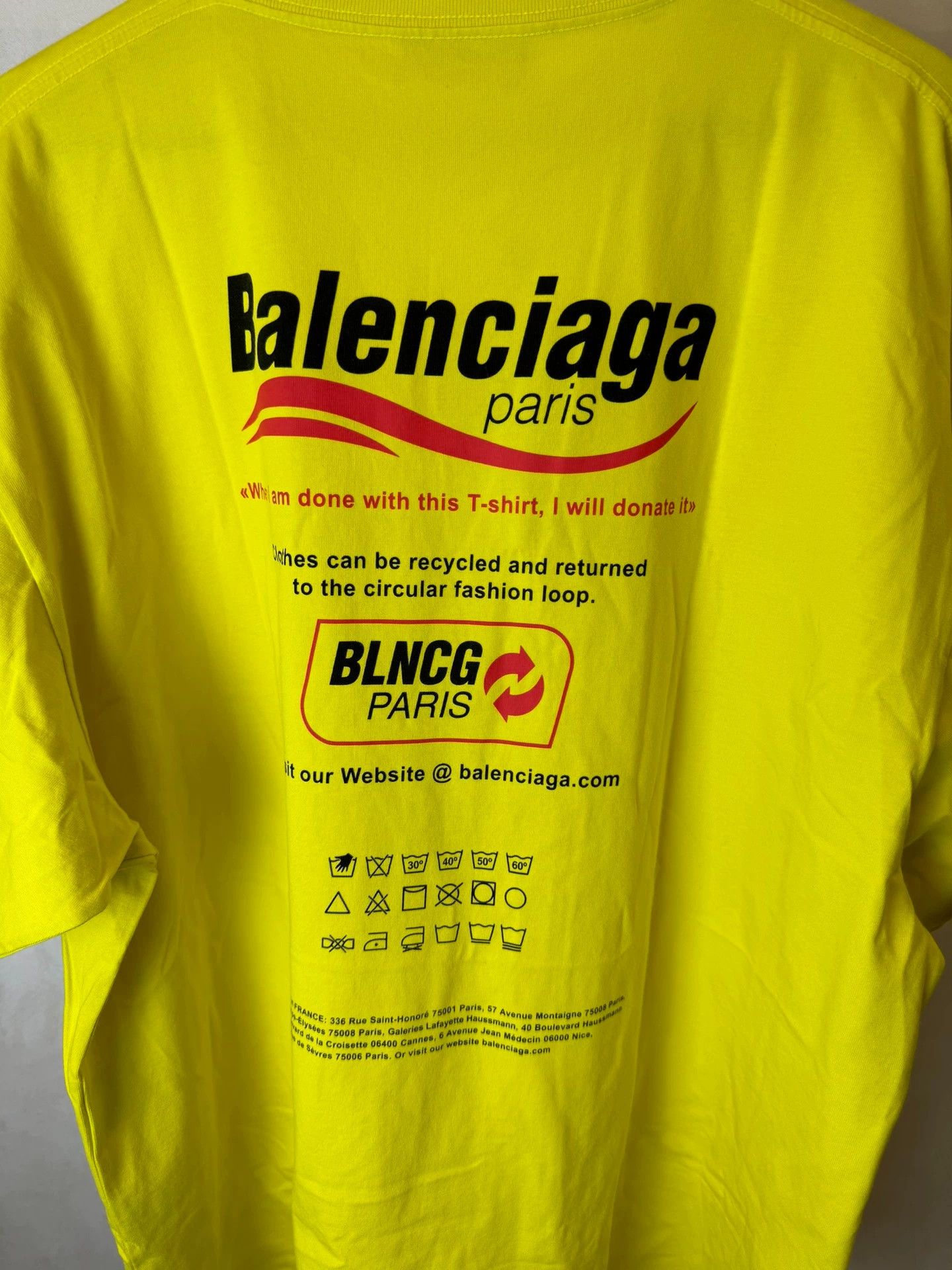 Balenciaga Balenciaga Yellow Eco friendly Short Sleeves Size US S / EU 44-46 / 1 - 4 Thumbnail