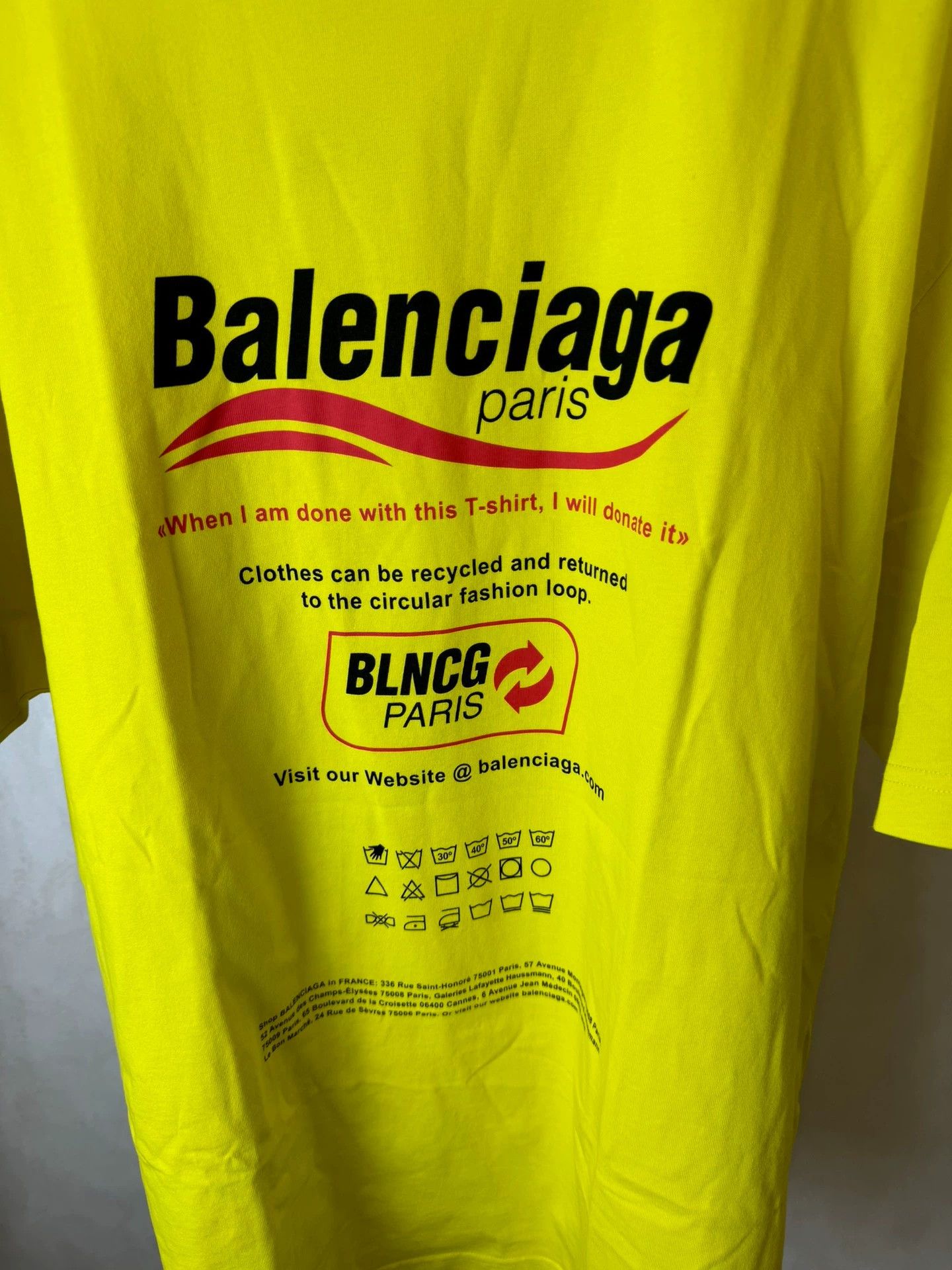Balenciaga Balenciaga Yellow Eco friendly Short Sleeves Size US S / EU 44-46 / 1 - 3 Thumbnail