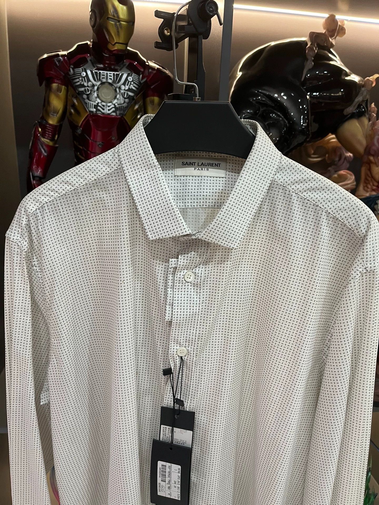 Saint Laurent Paris Saint Laurent Paris White polka dot shirt Size US M / EU 48-50 / 2 - 2 Thumbnail