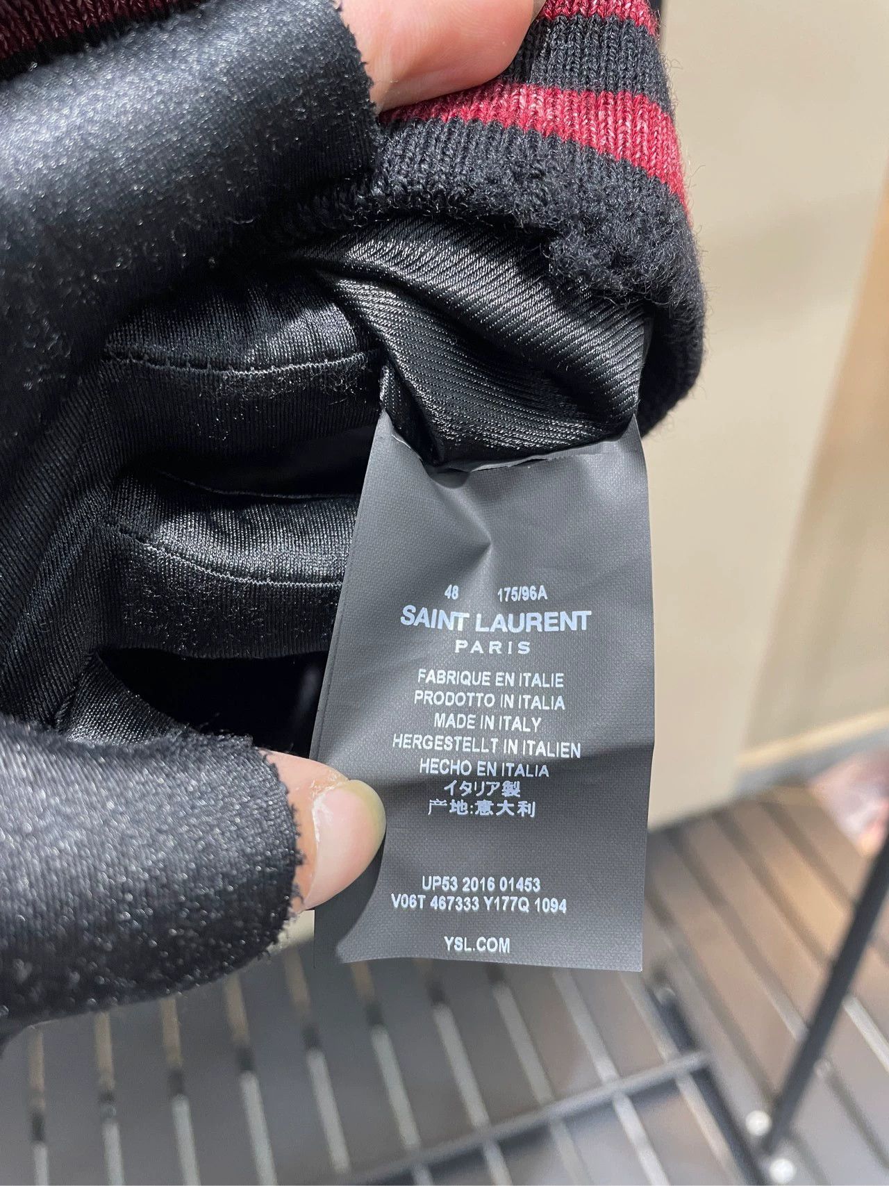 Saint Laurent Paris Saint Laurent Paris Black and red baseball jacket Size US M / EU 48-50 / 2 - 4 Thumbnail