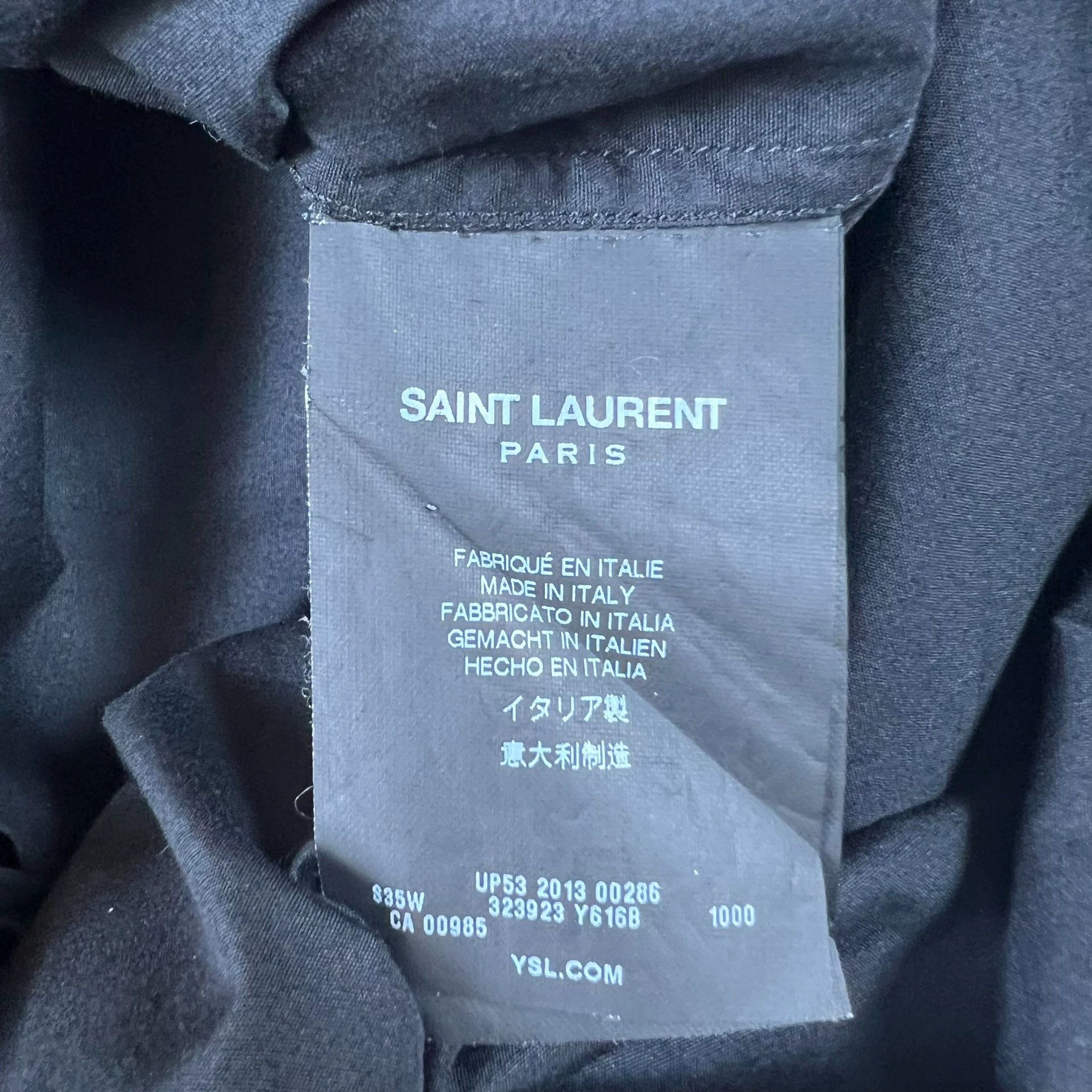 Saint Laurent Paris Saint Laurent Paris 13fw Year Black Warrior Poplin Shirt Size US M / EU 48-50 / 2 - 6 Thumbnail